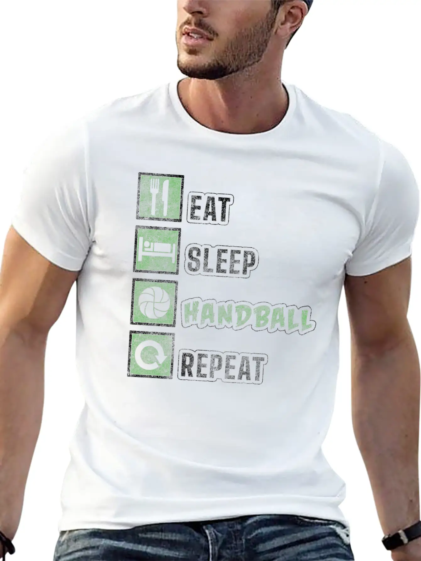 Sport Player Goal Beach Handball Stylish Everyday T-Shirt – Unisex Basic Cotton Tee