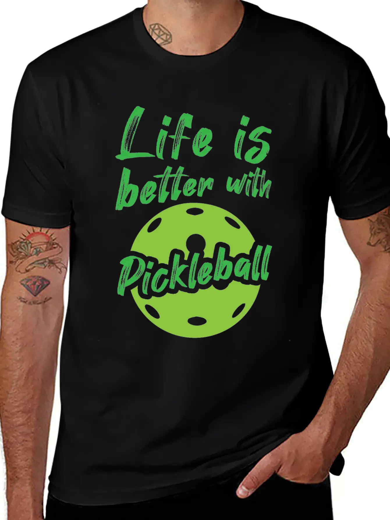 Sports Life With Pickleball Unisex Short Sleeve Soft Cotton T-Shirt – Casual Everyday Wear