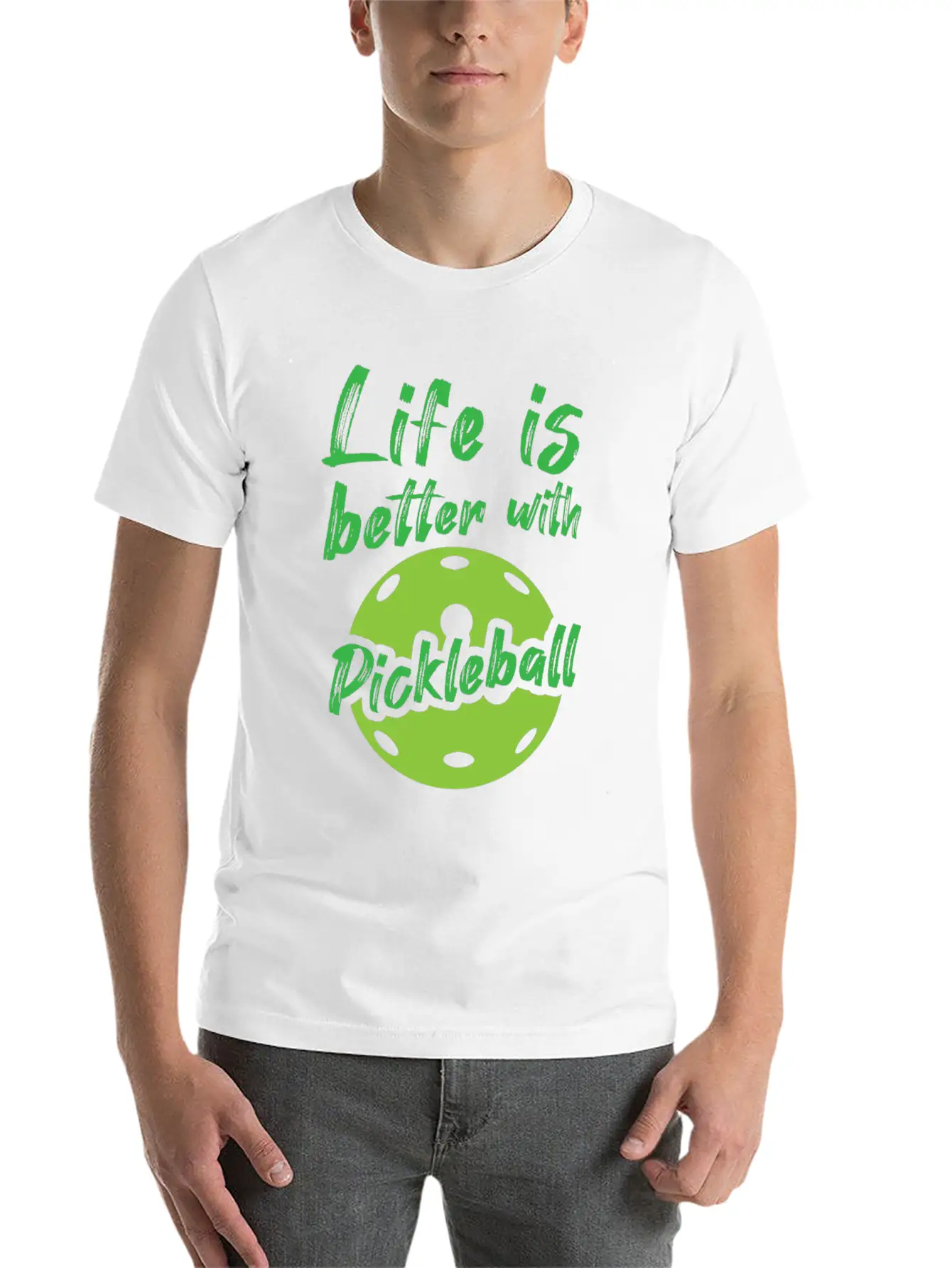 Sports Life With Pickleball Unisex Short Sleeve Soft Cotton T-Shirt – Casual Everyday Wear