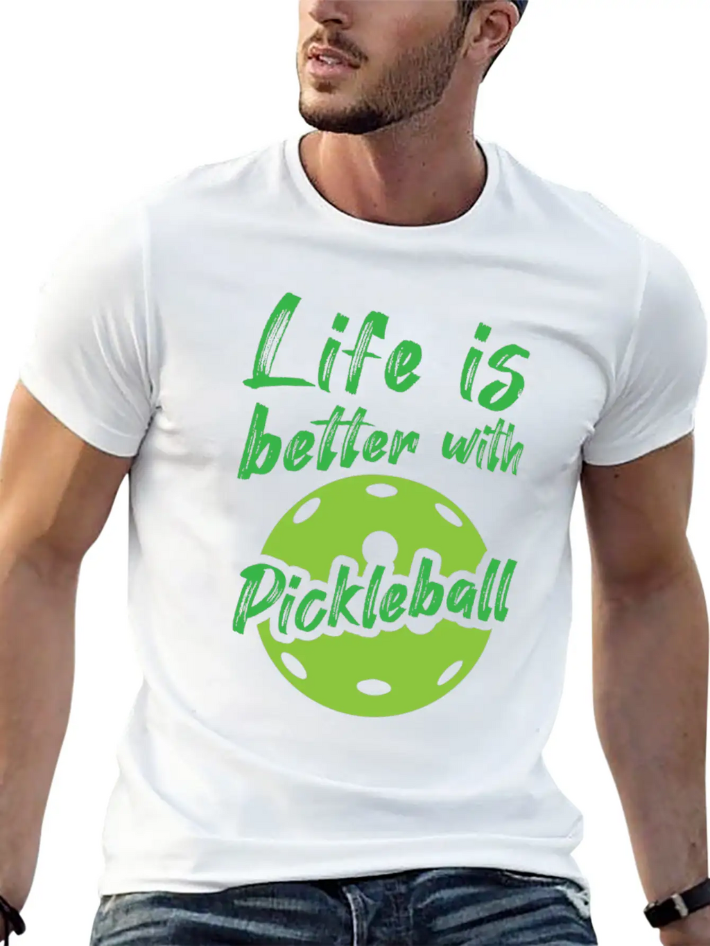 Sports Life With Pickleball Unisex Short Sleeve Soft Cotton T-Shirt – Casual Everyday Wear