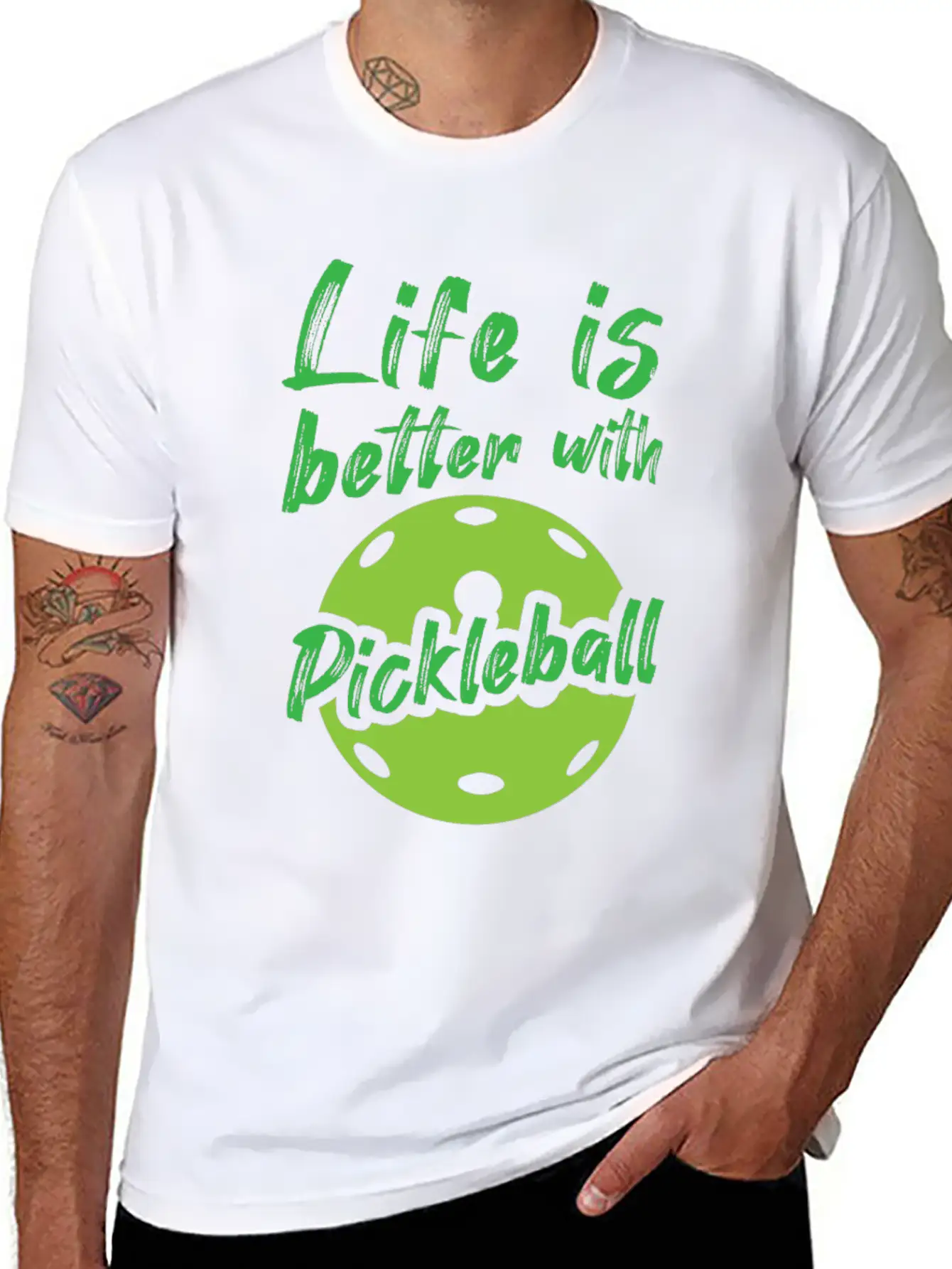Sports Life With Pickleball Unisex Short Sleeve Soft Cotton T-Shirt – Casual Everyday Wear
