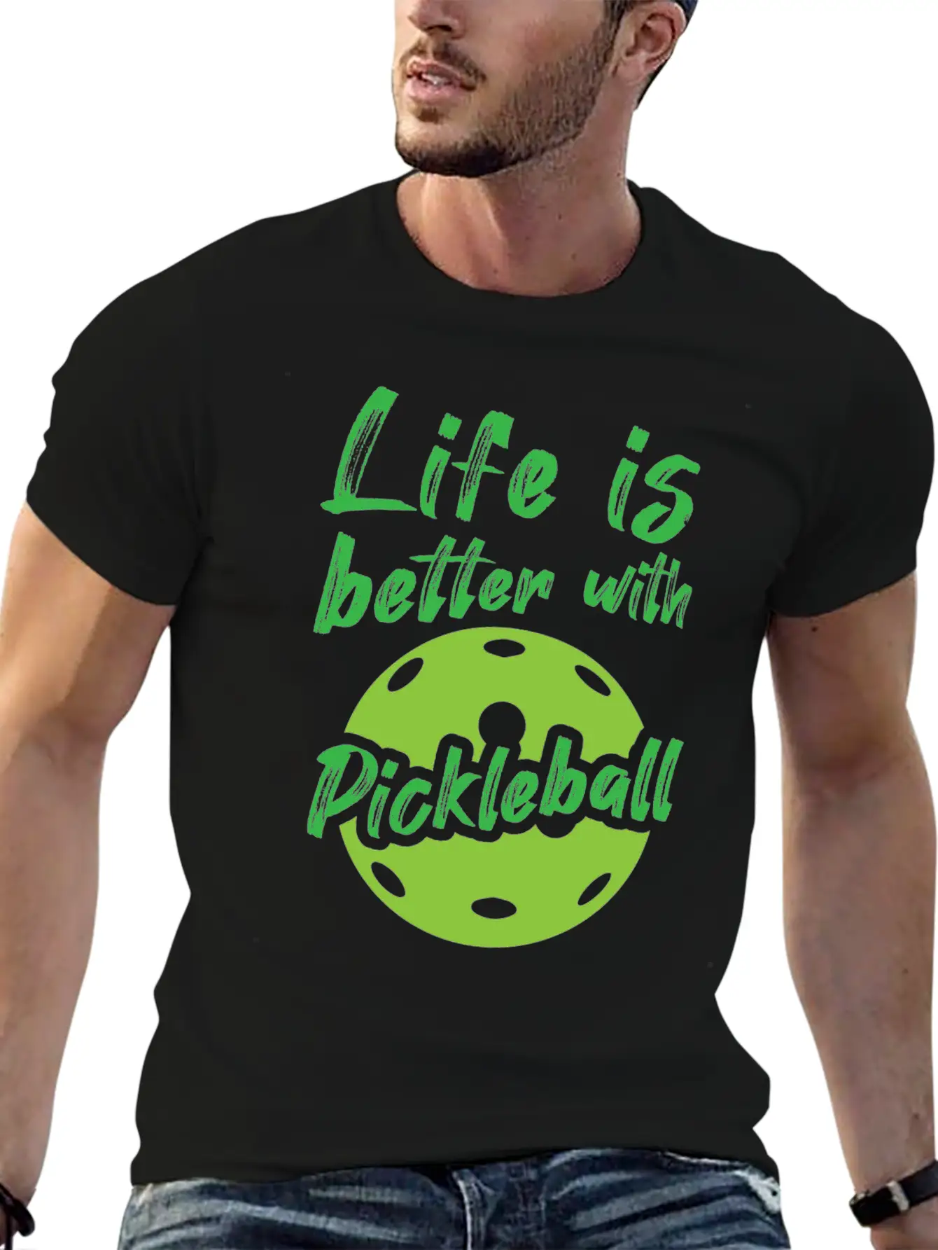 Sports Life With Pickleball Unisex Short Sleeve Soft Cotton T-Shirt – Casual Everyday Wear