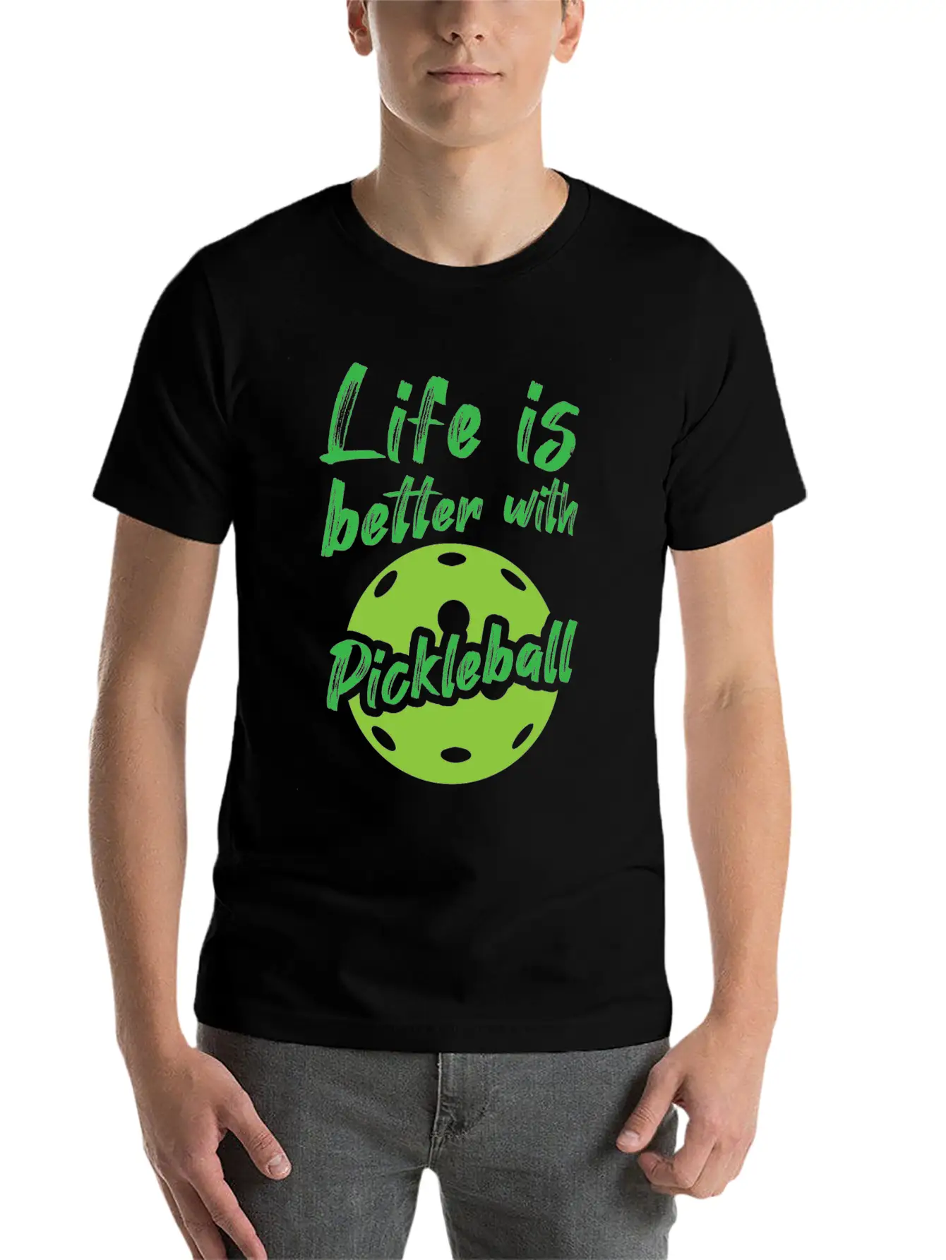 Sports Life With Pickleball Unisex Short Sleeve Soft Cotton T-Shirt – Casual Everyday Wear