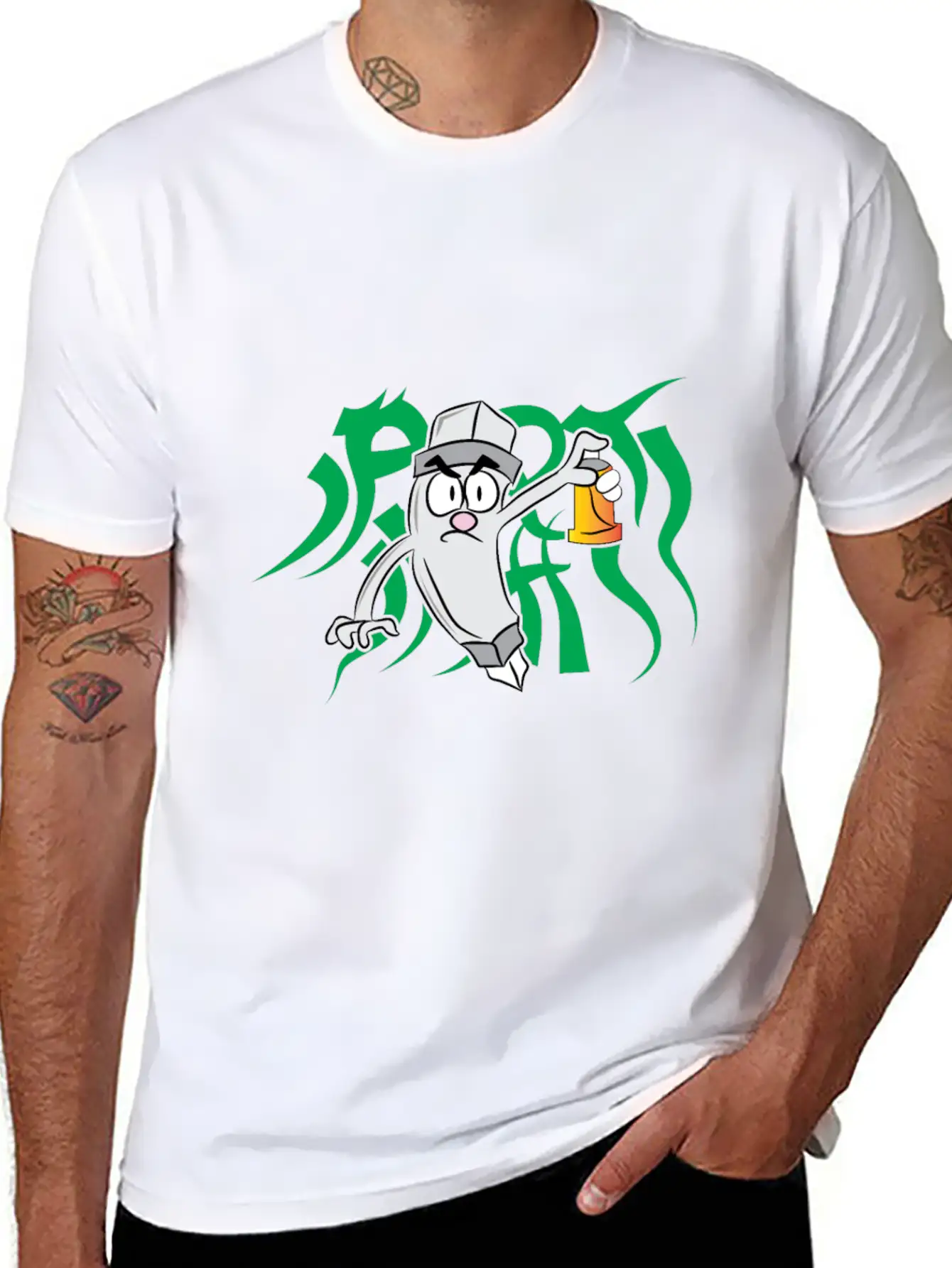 Spray Paint Tribal Essential Cotton Tee For Daily Outfits – Unisex Style