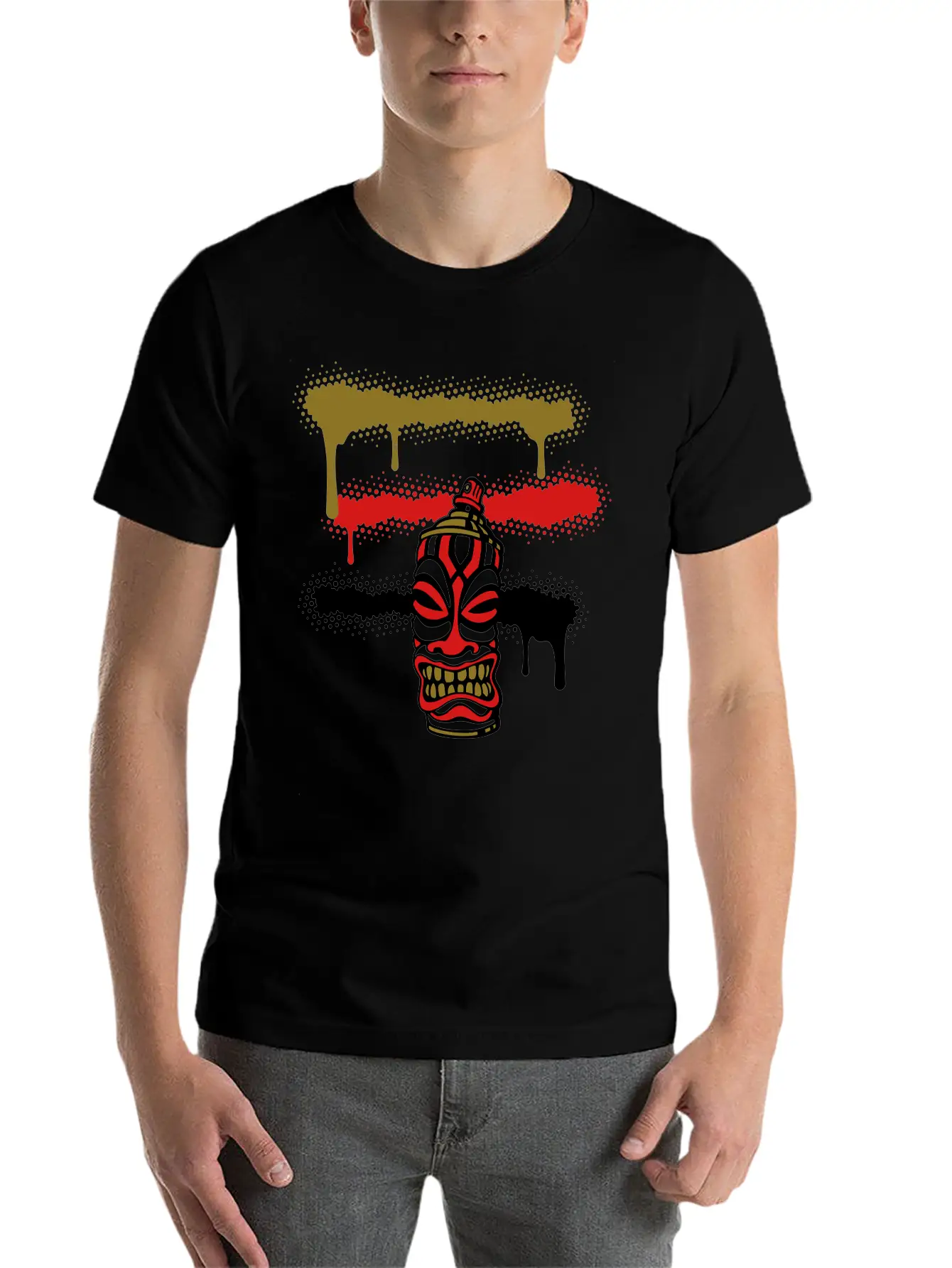 SPRAY STRIPES TIKI (C3P US) Essential Cotton Tee For Daily Outfits – Unisex Style