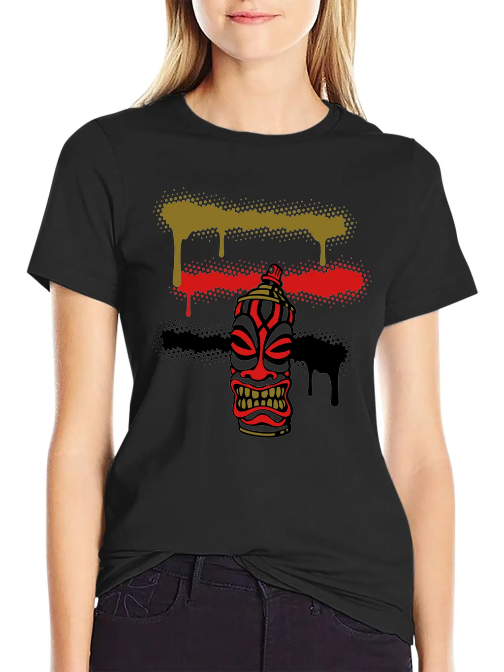 SPRAY STRIPES TIKI (C3P US) Essential Cotton Tee For Daily Outfits – Unisex Style