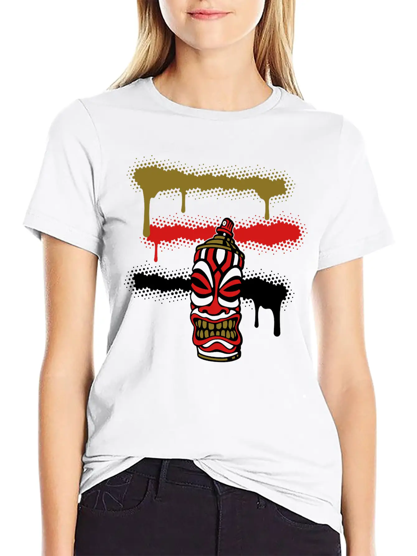 SPRAY STRIPES TIKI (C3P US) Essential Cotton Tee For Daily Outfits – Unisex Style