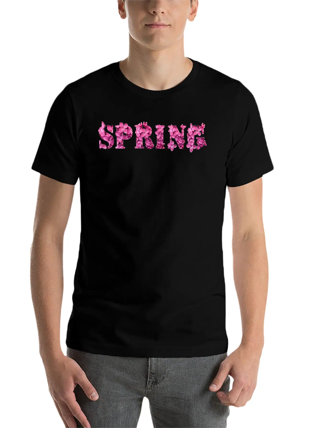 Spring Flower Purple Lilac Spring Typography Classic Fit Graphic Tee For Daily Comfort – Unisex Cotton Shirt