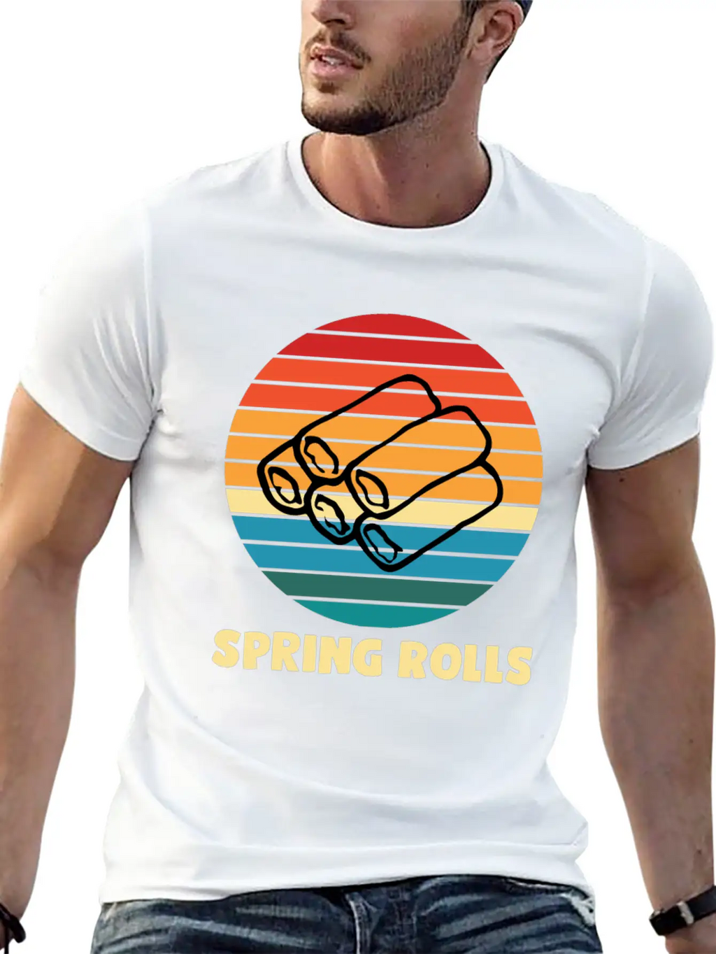 Spring Rolls Breathable Soft Cotton T-Shirt – Timeless Casual Look