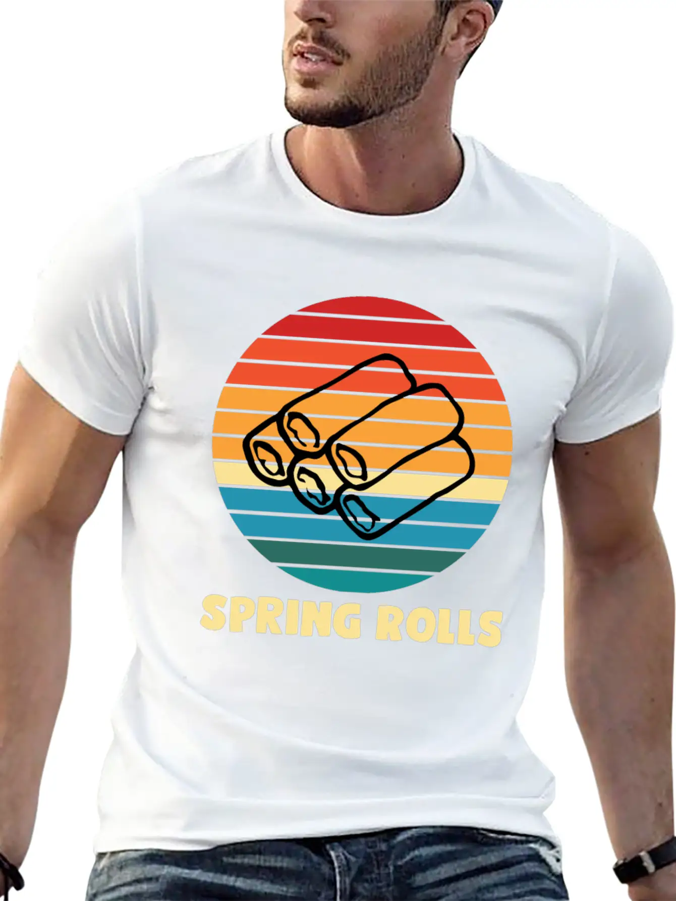 Spring Rolls Breathable Soft Cotton T-Shirt – Timeless Casual Look