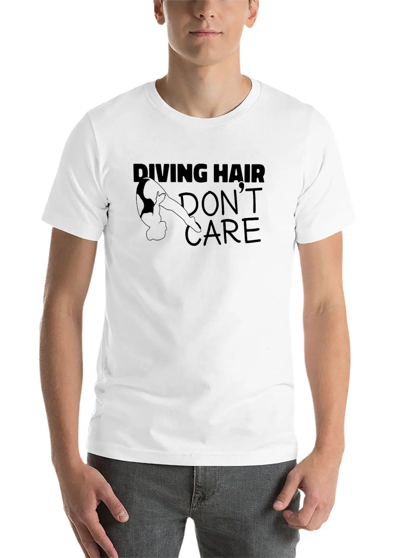 Springboard Diving Girl Diving Hair Dont Care Breathable Soft Cotton T-Shirt – Timeless Casual Look