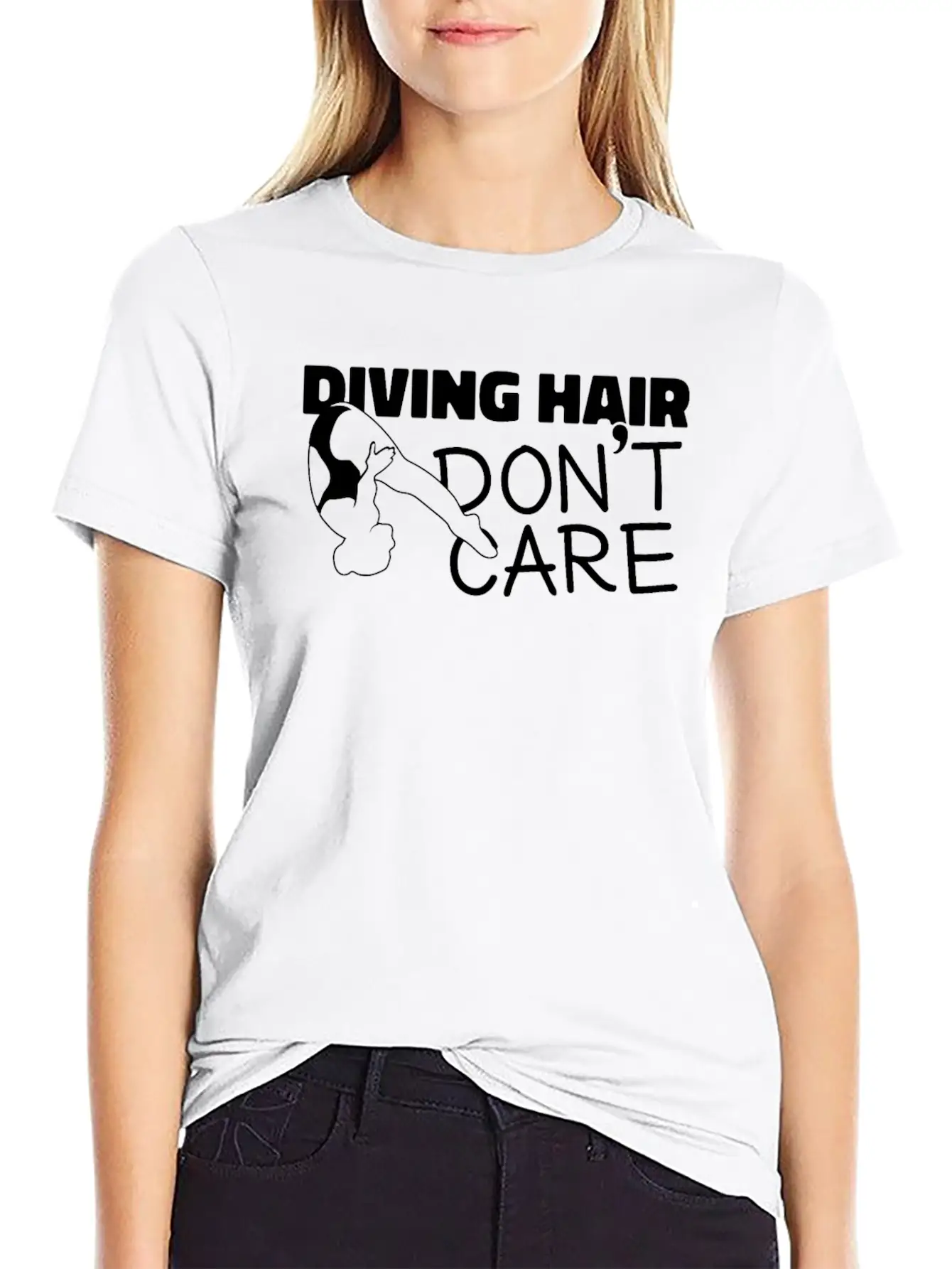 Springboard Diving Girl Diving Hair Dont Care Breathable Soft Cotton T-Shirt – Timeless Casual Look