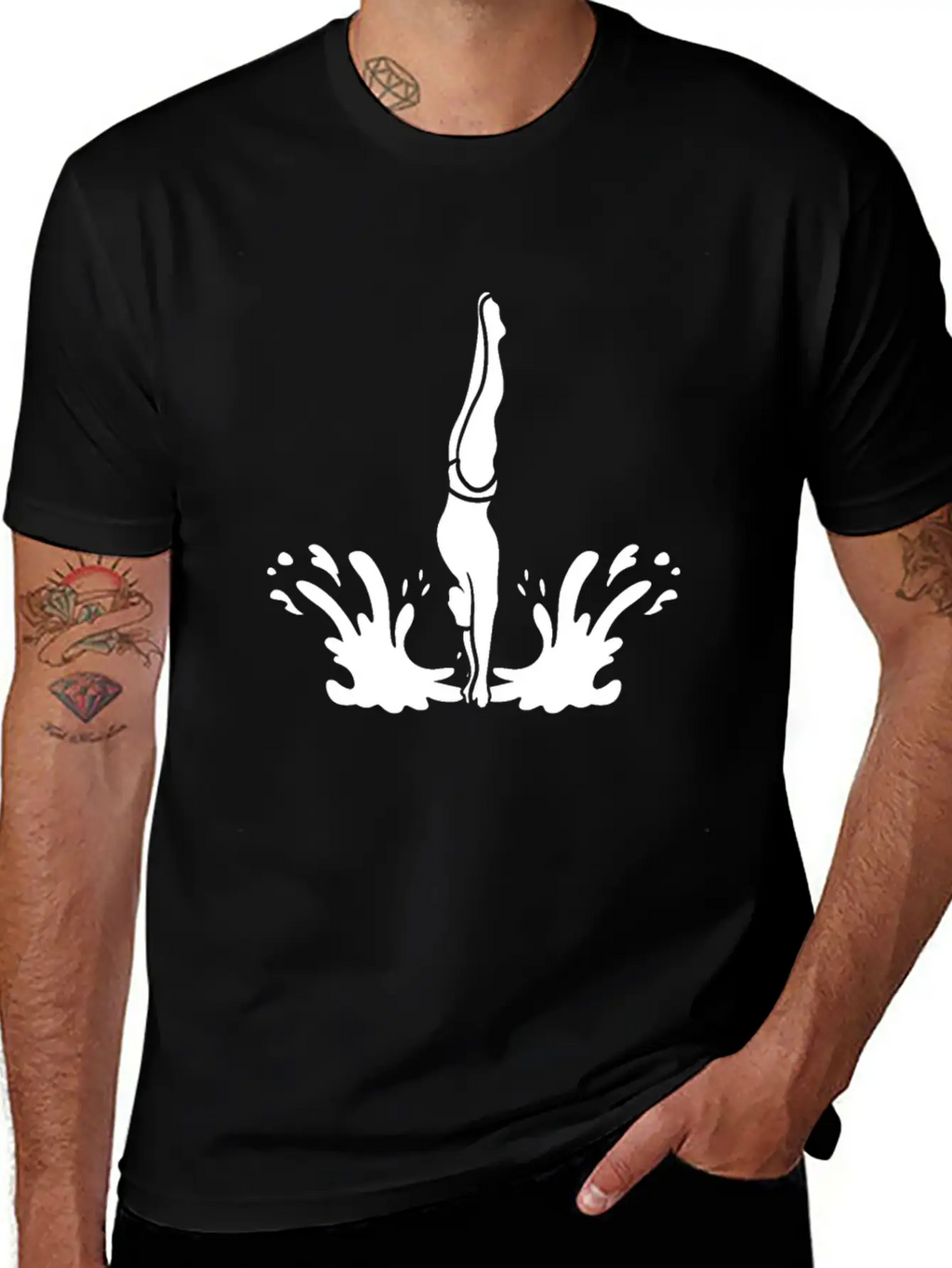 Springboard Diving Splash Essential Cotton Tee For Daily Outfits – Unisex Style