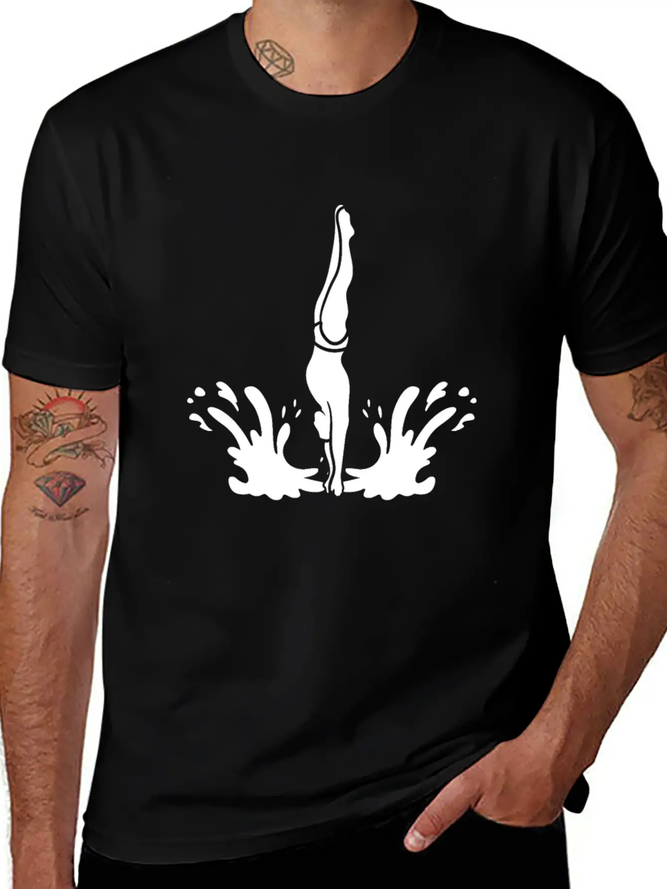 Springboard Diving Splash Essential Cotton Tee For Daily Outfits – Unisex Style