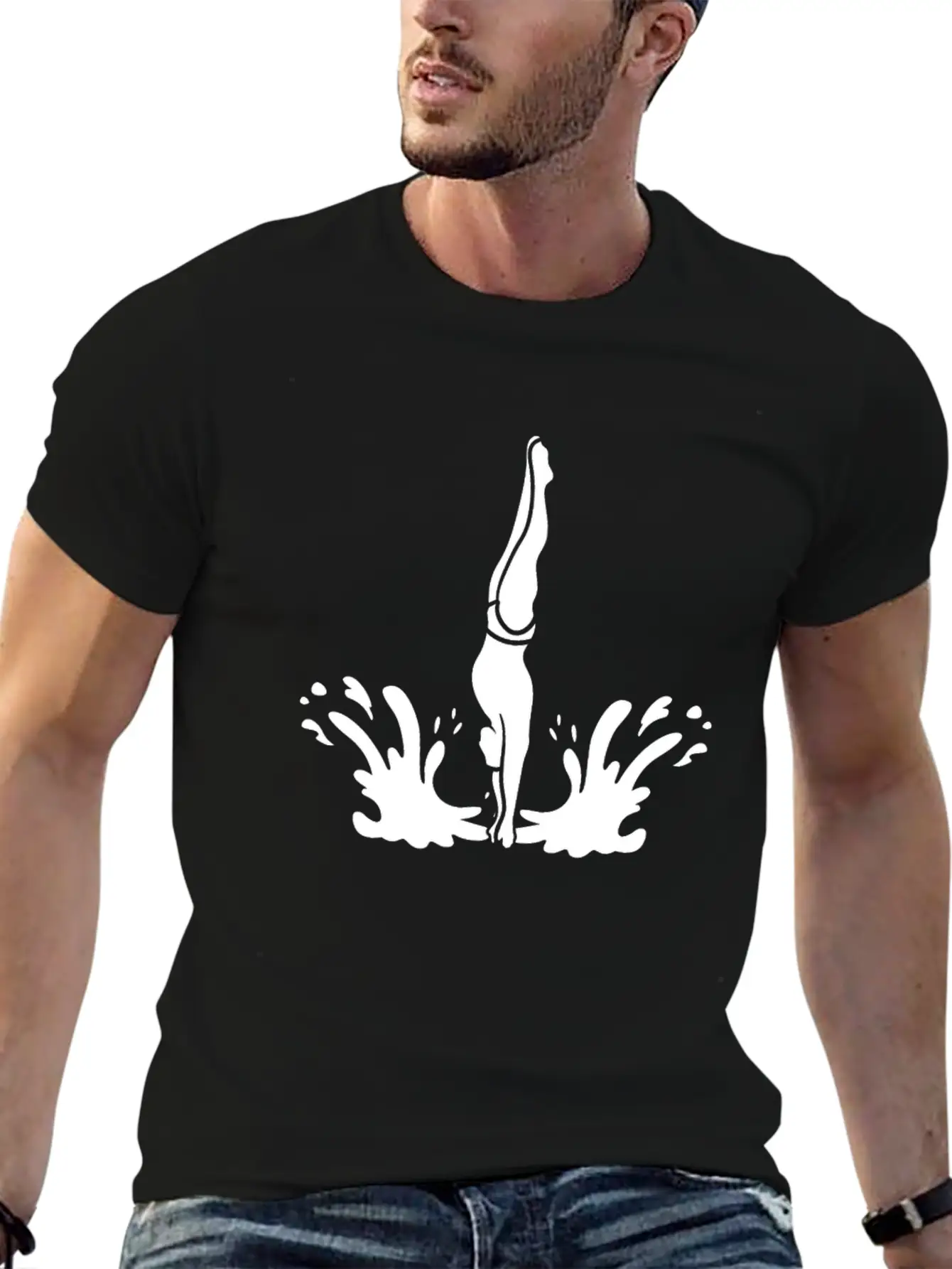 Springboard Diving Splash Essential Cotton Tee For Daily Outfits – Unisex Style