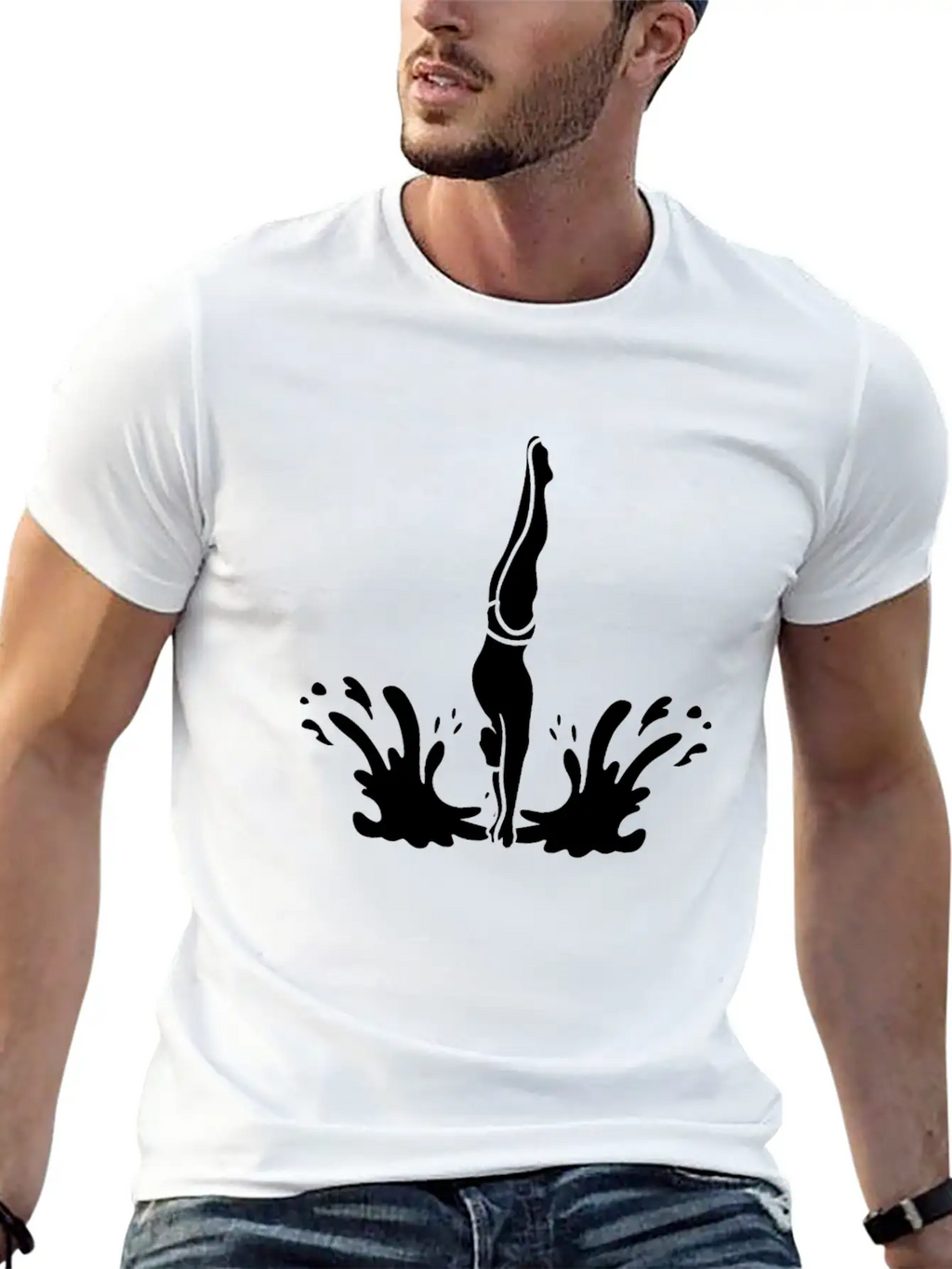 Springboard Diving Splash Essential Cotton Tee For Daily Outfits – Unisex Style