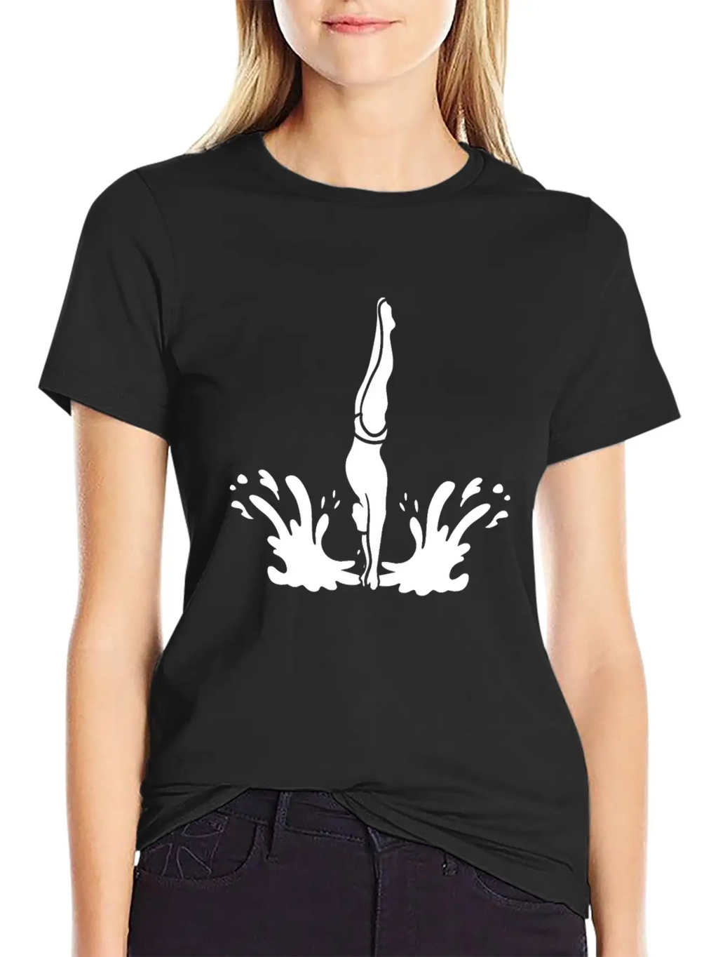 Springboard Diving Splash Essential Cotton Tee For Daily Outfits – Unisex Style