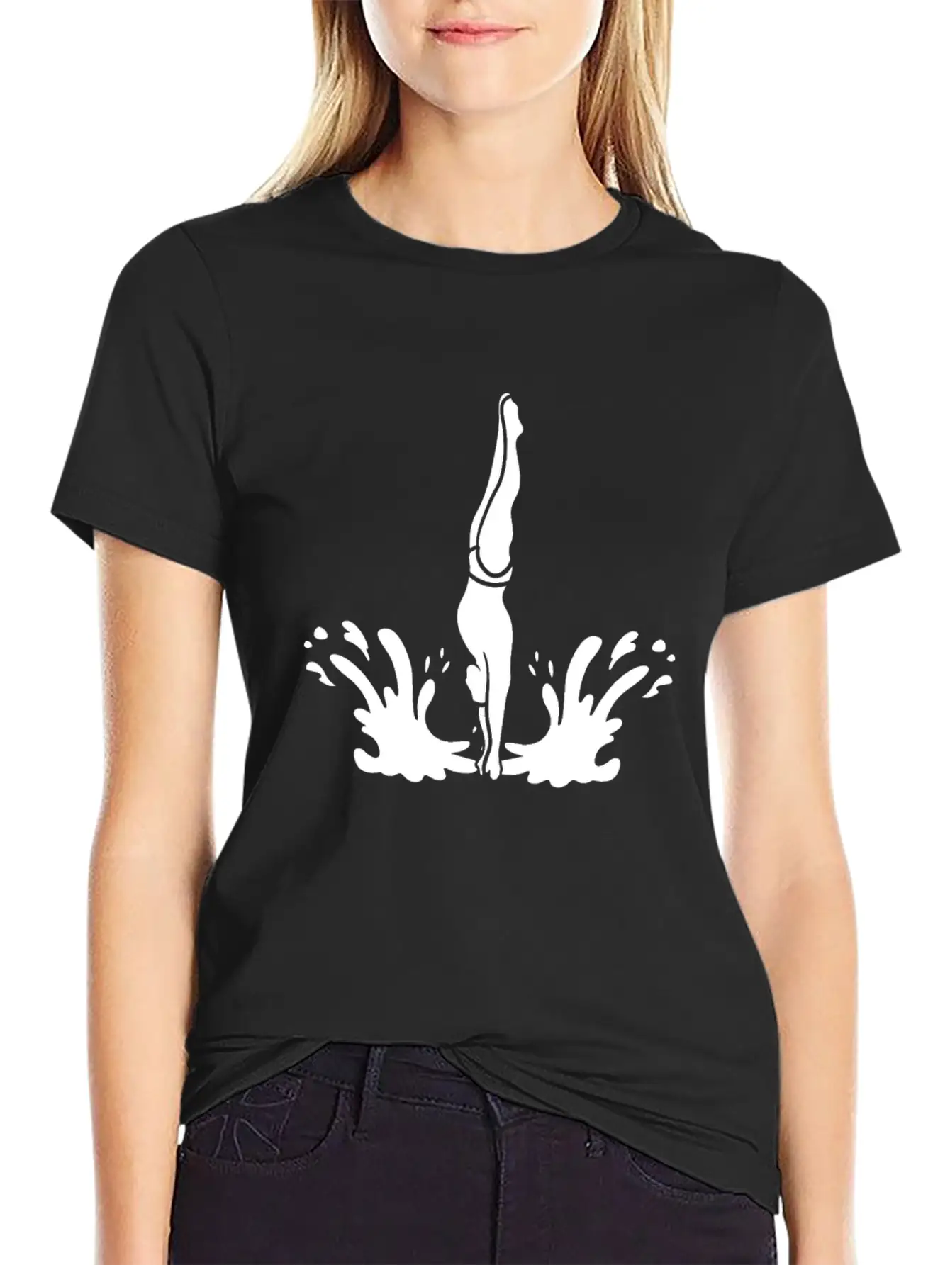 Springboard Diving Splash Essential Cotton Tee For Daily Outfits – Unisex Style