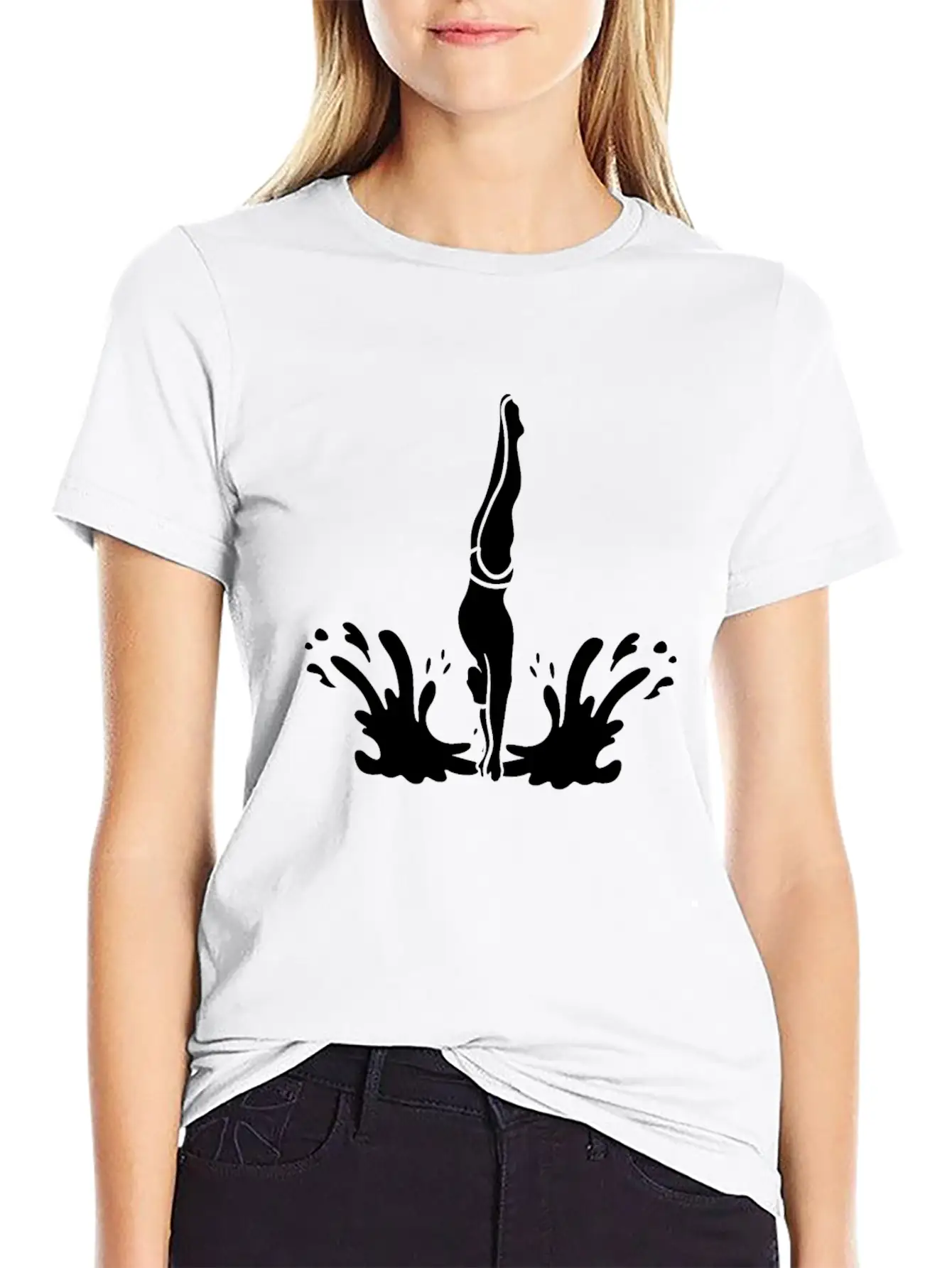 Springboard Diving Splash Essential Cotton Tee For Daily Outfits – Unisex Style