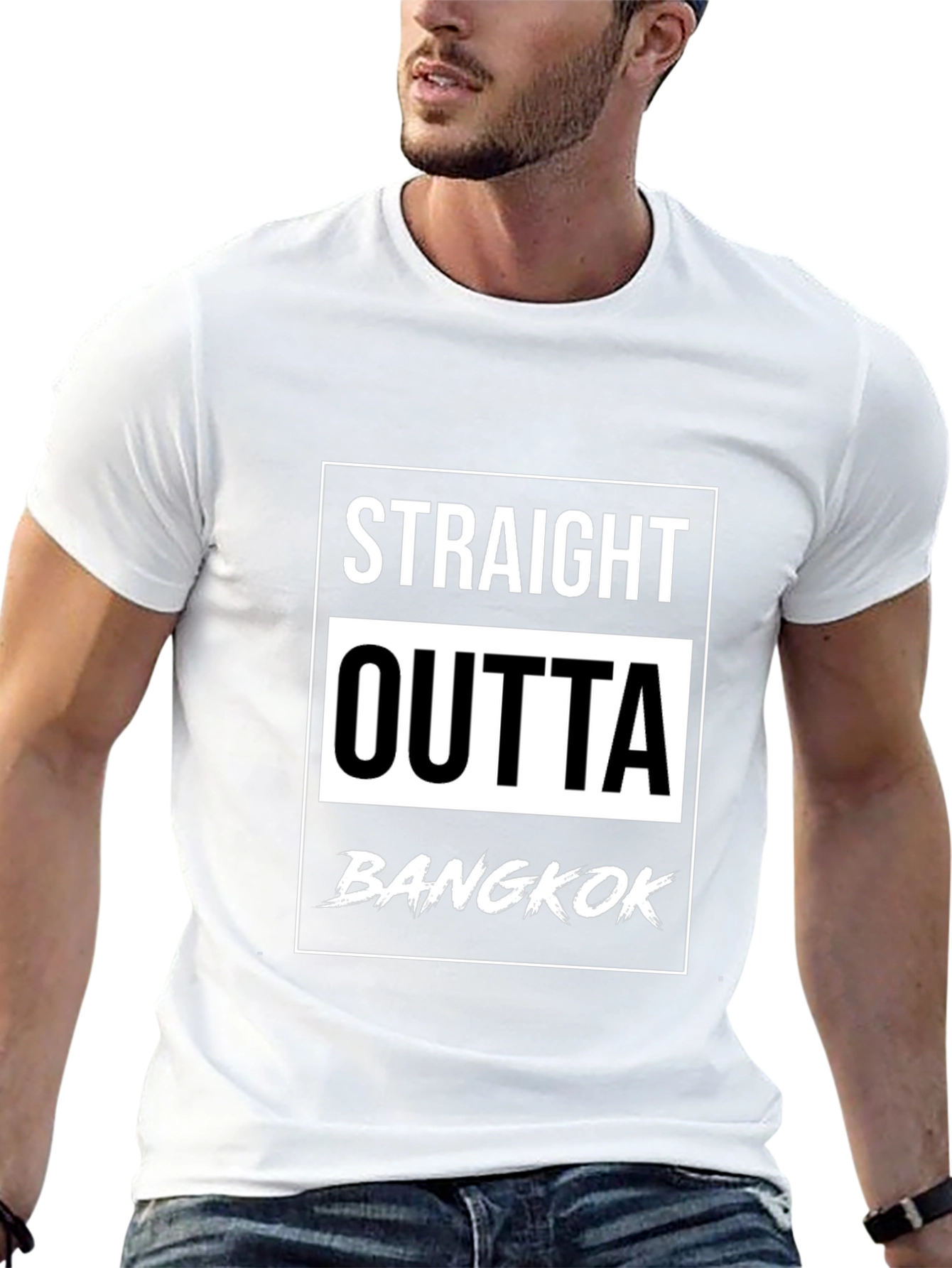 Straight Outta Bangkok Black Graphic T-Shirt
