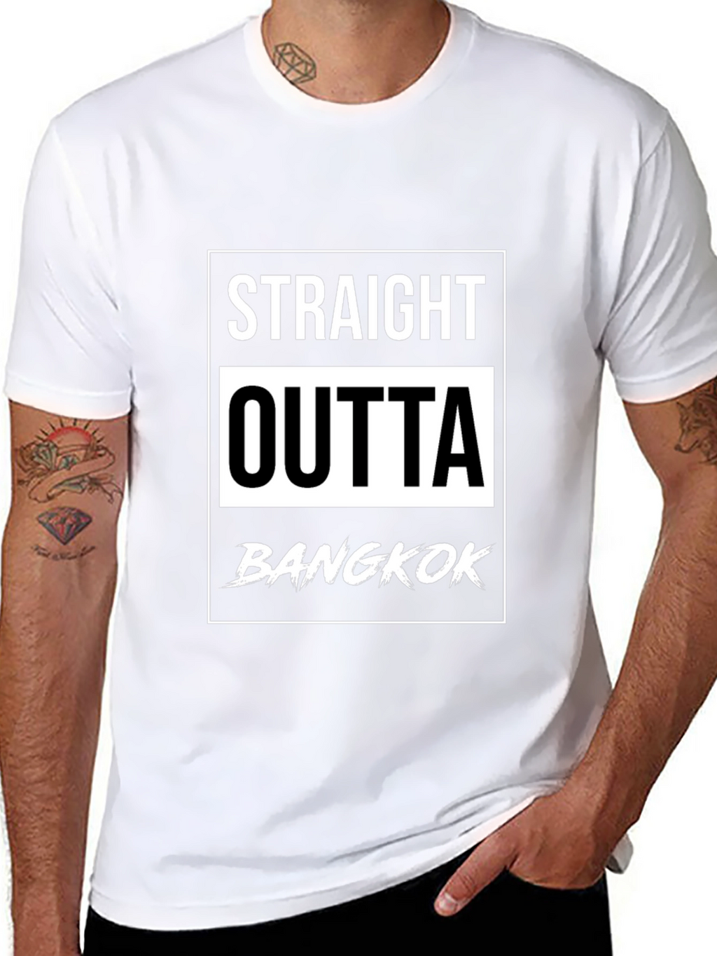Straight Outta Bangkok Black Graphic T-Shirt