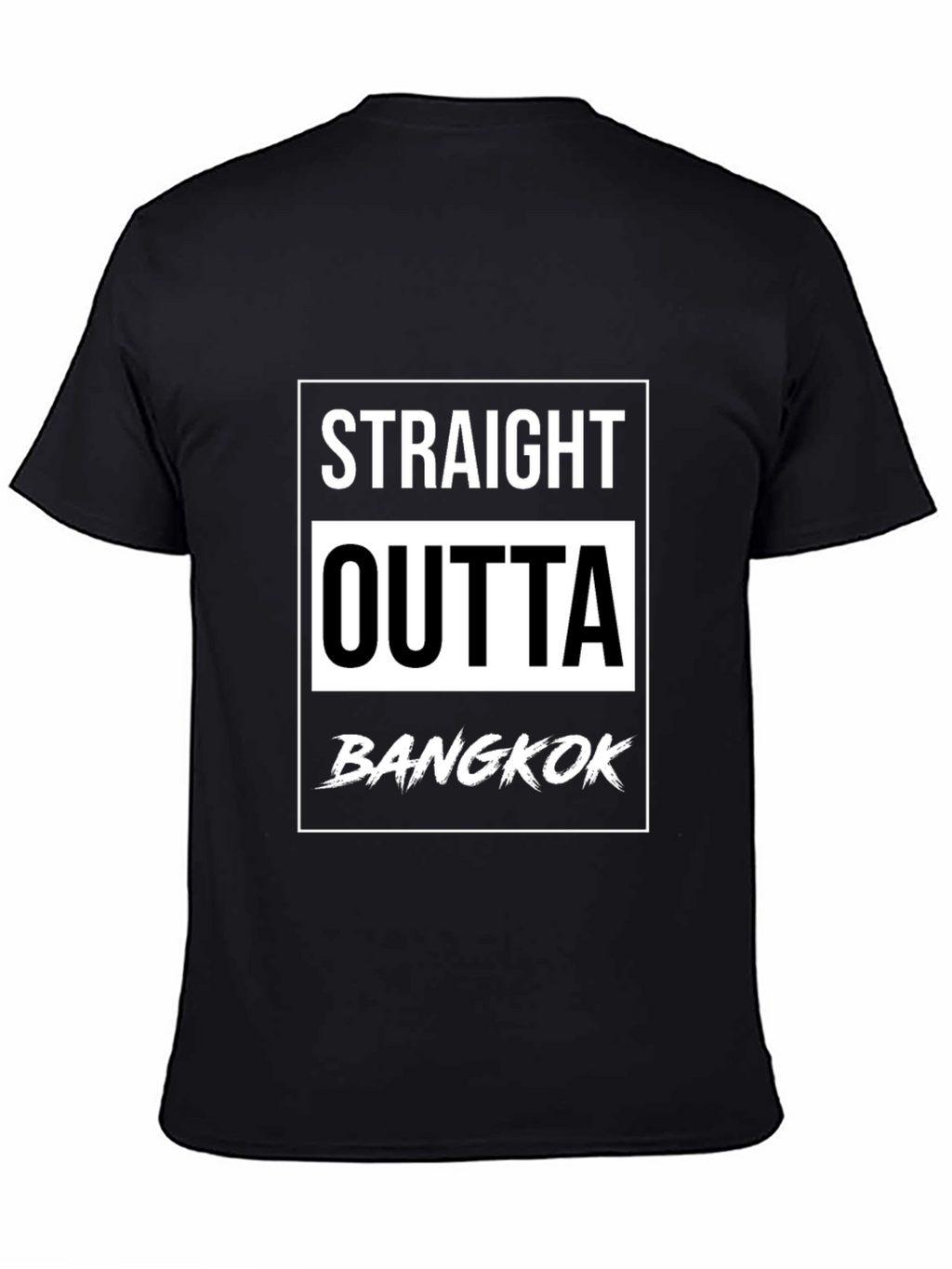 Straight Outta Bangkok Black Graphic T-Shirt