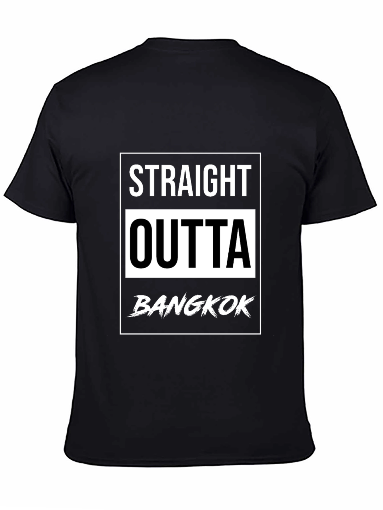 Straight Outta Bangkok Black Graphic T-Shirt