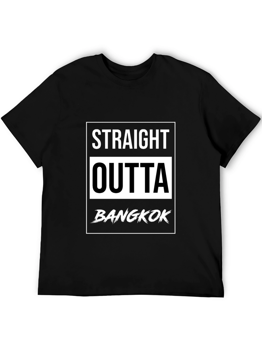 Straight Outta Bangkok Black Graphic T-Shirt