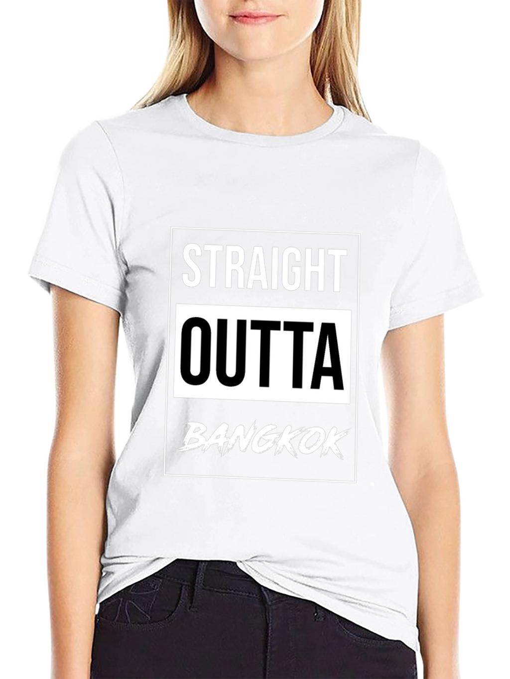 Straight Outta Bangkok Black Graphic T-Shirt