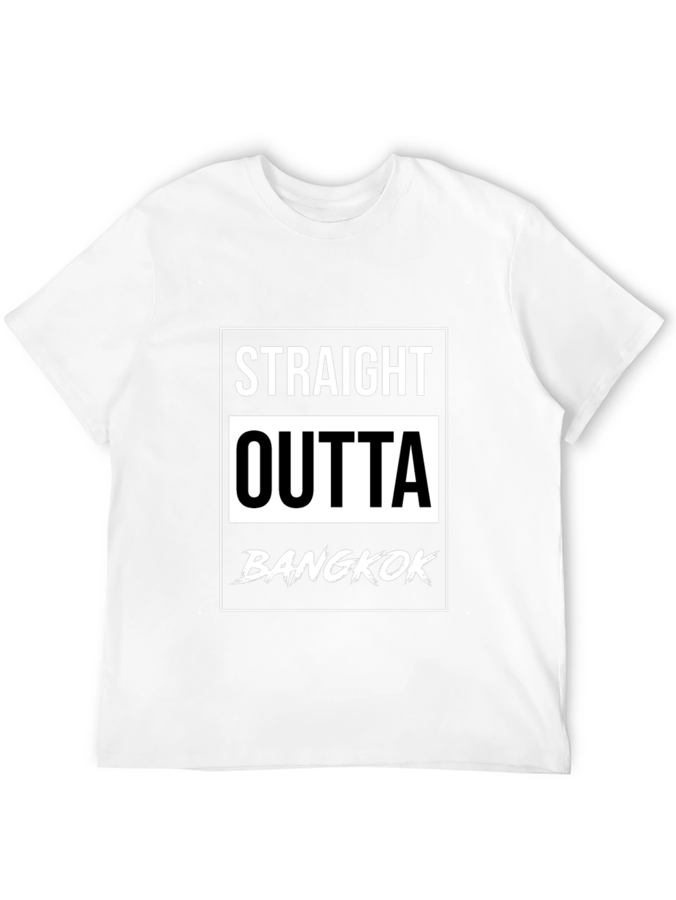 Straight Outta Bangkok Black Graphic T-Shirt