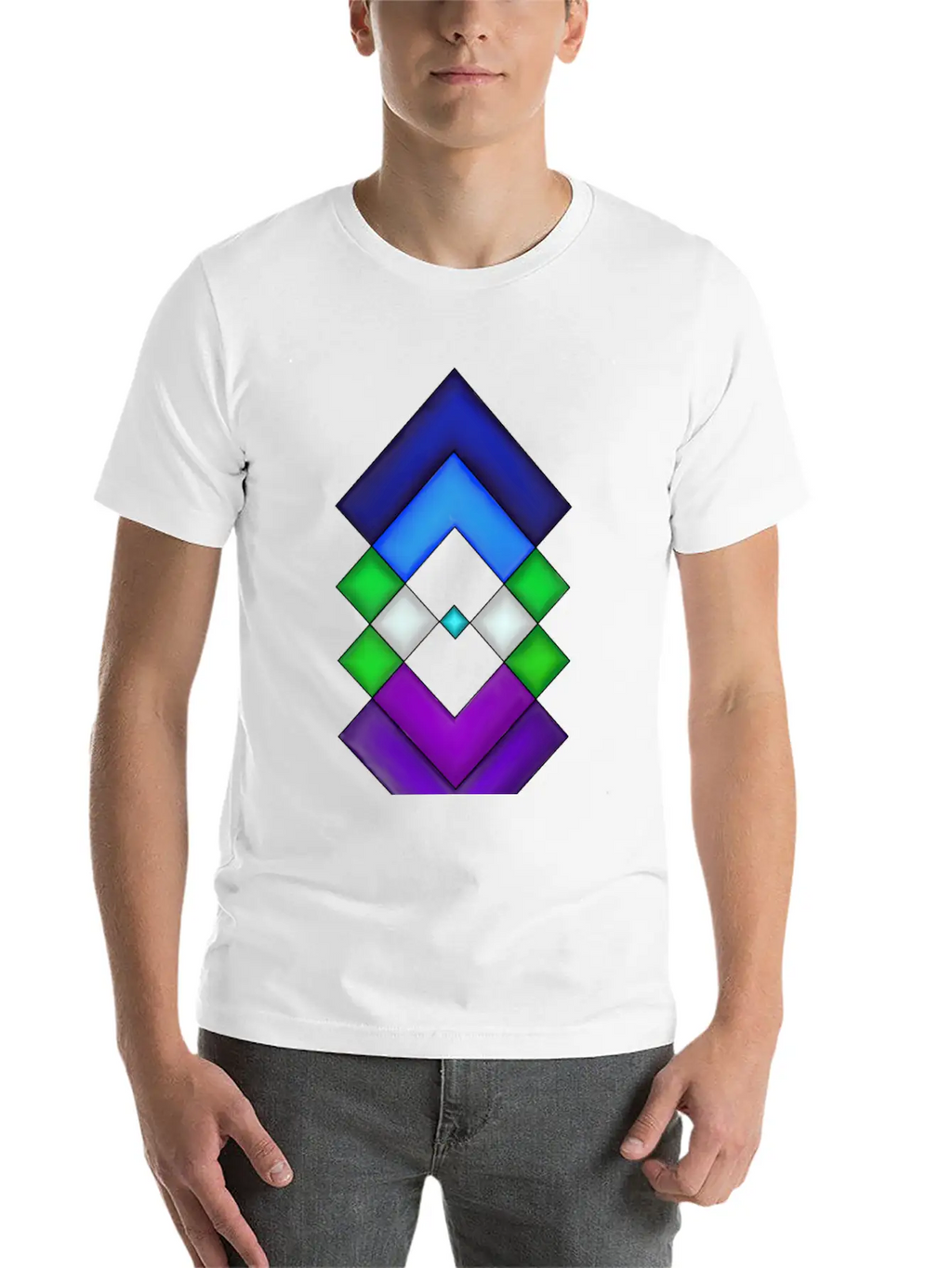 Square Stone Breathable Soft Cotton T-Shirt – Timeless Casual Look