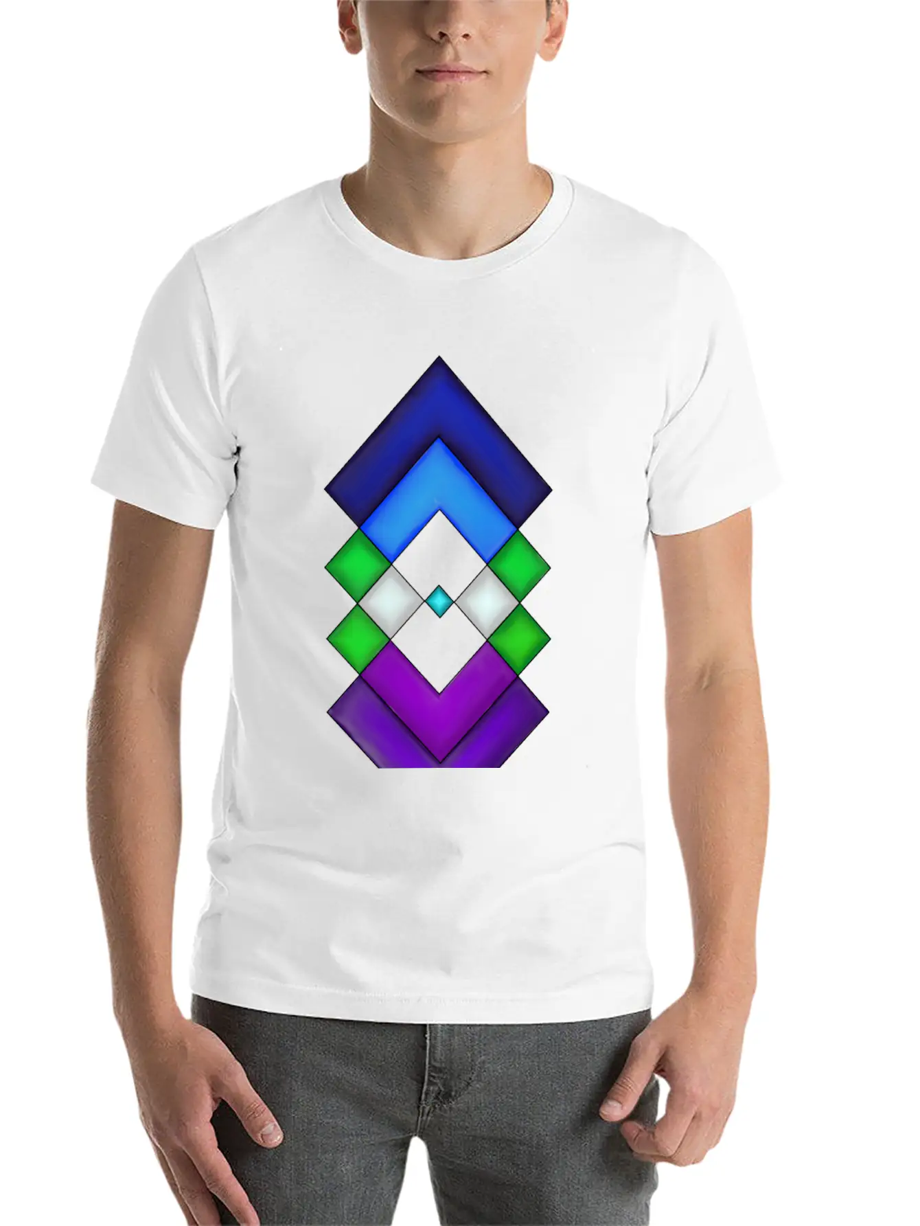 Square Stone Breathable Soft Cotton T-Shirt – Timeless Casual Look