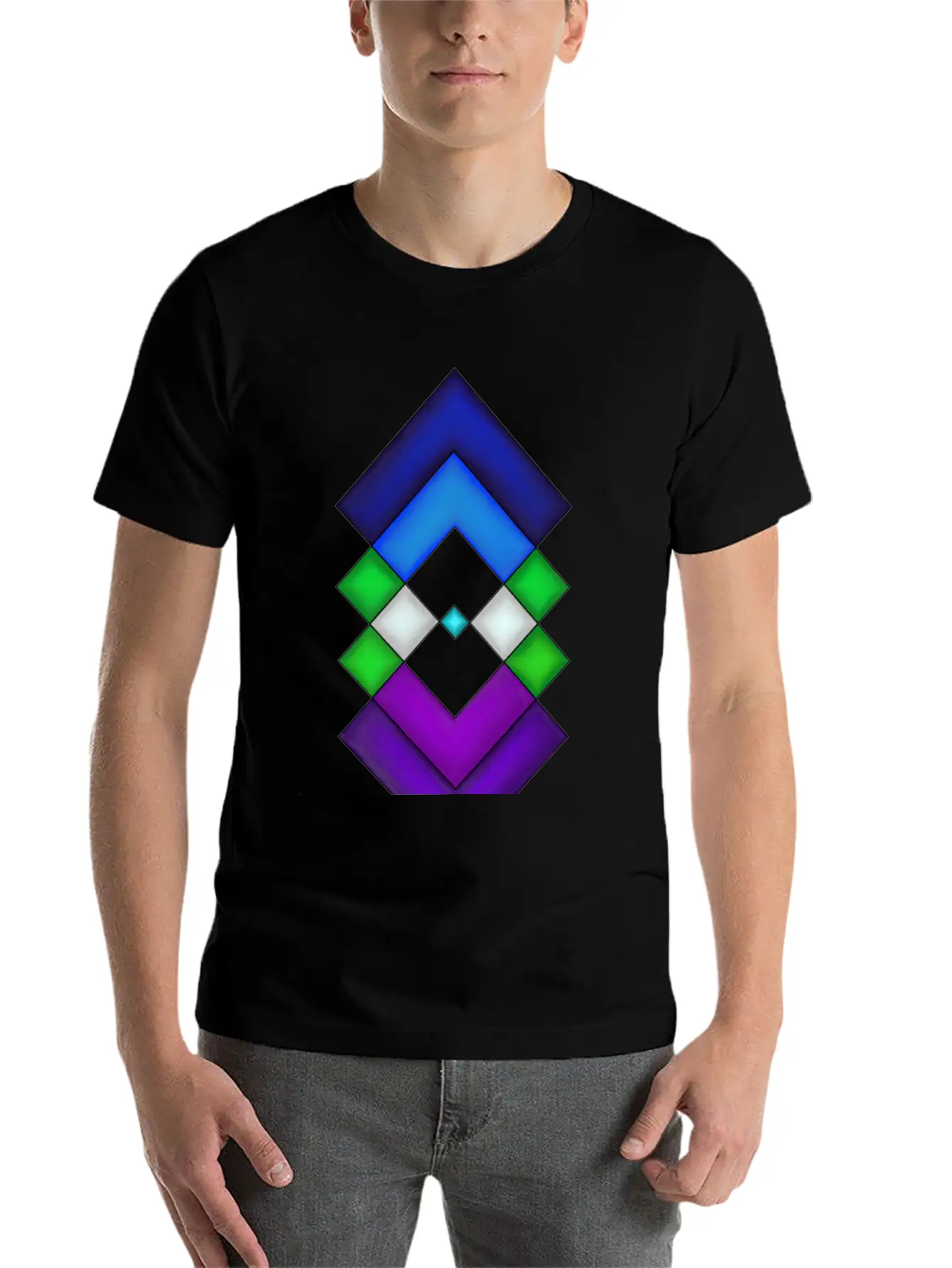 Square Stone Breathable Soft Cotton T-Shirt – Timeless Casual Look