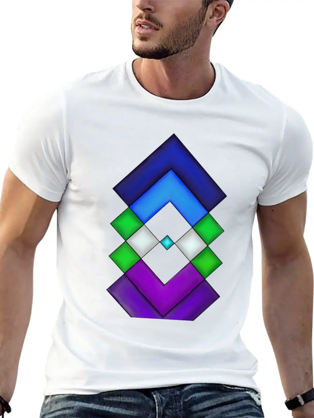Square Stone Breathable Soft Cotton T-Shirt – Timeless Casual Look