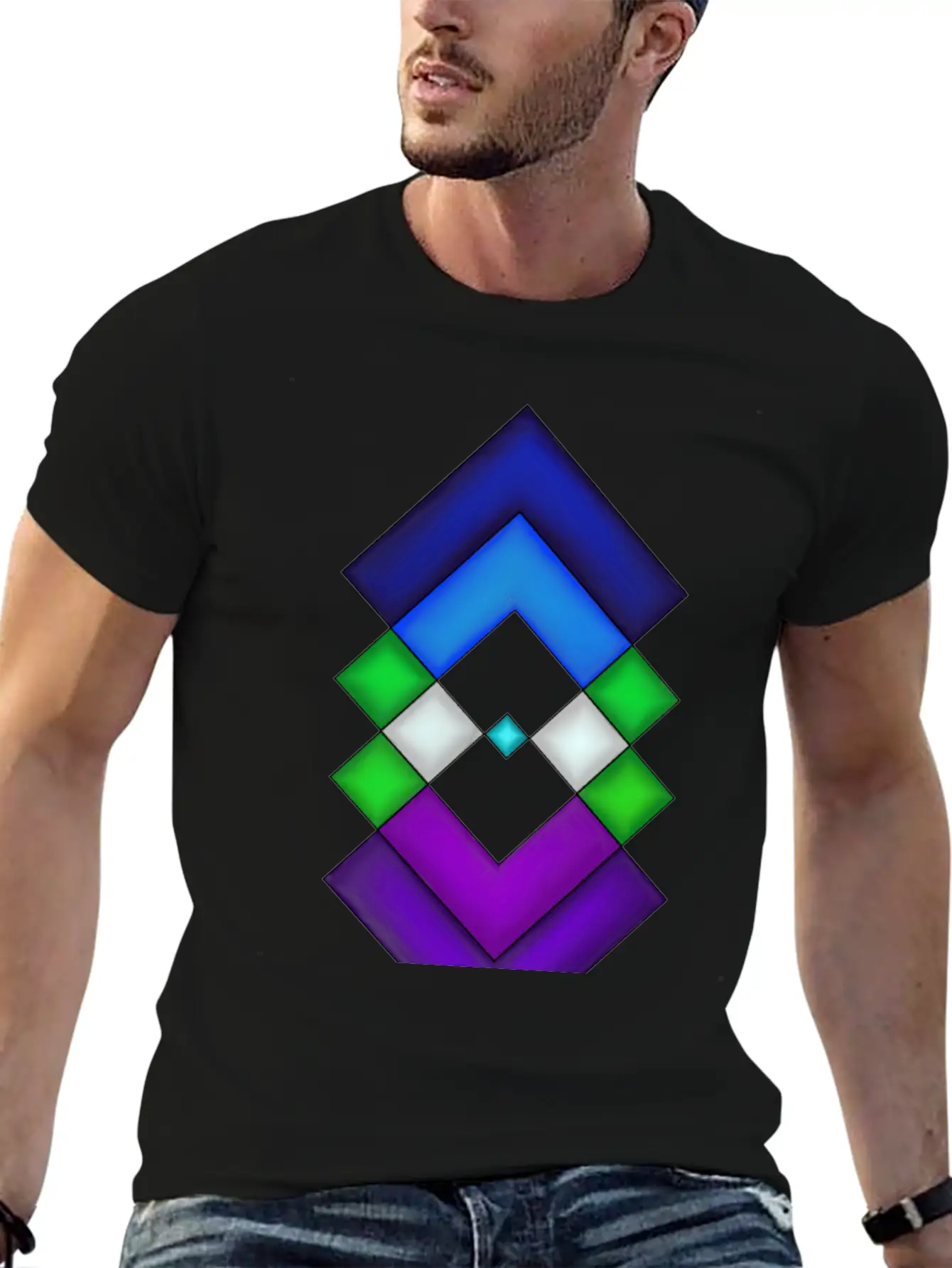 Square Stone Breathable Soft Cotton T-Shirt – Timeless Casual Look