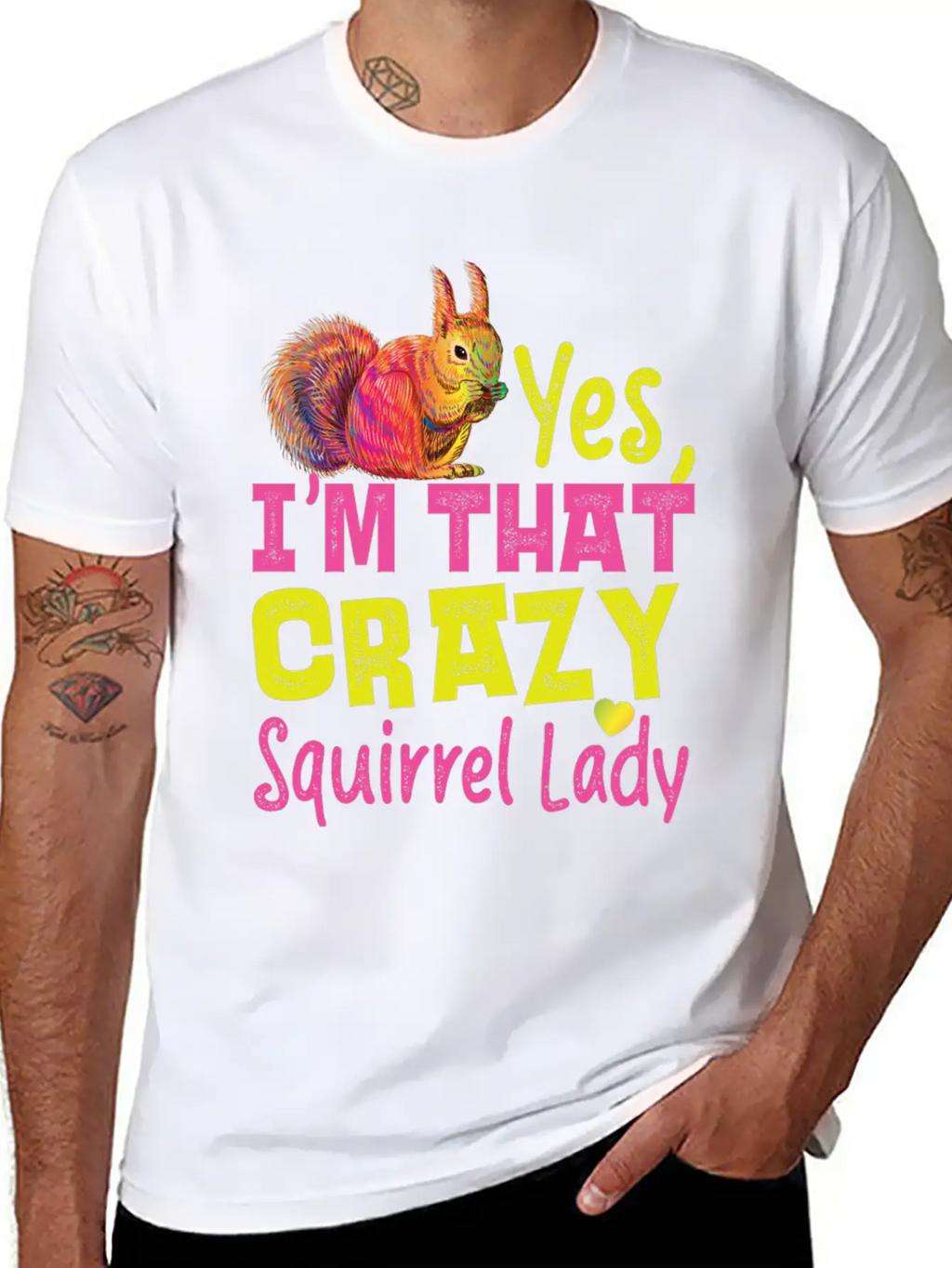 Squirrel Acorn Yes, I'M That Crazy Essential Cotton Tee For Daily Outfits – Unisex Style