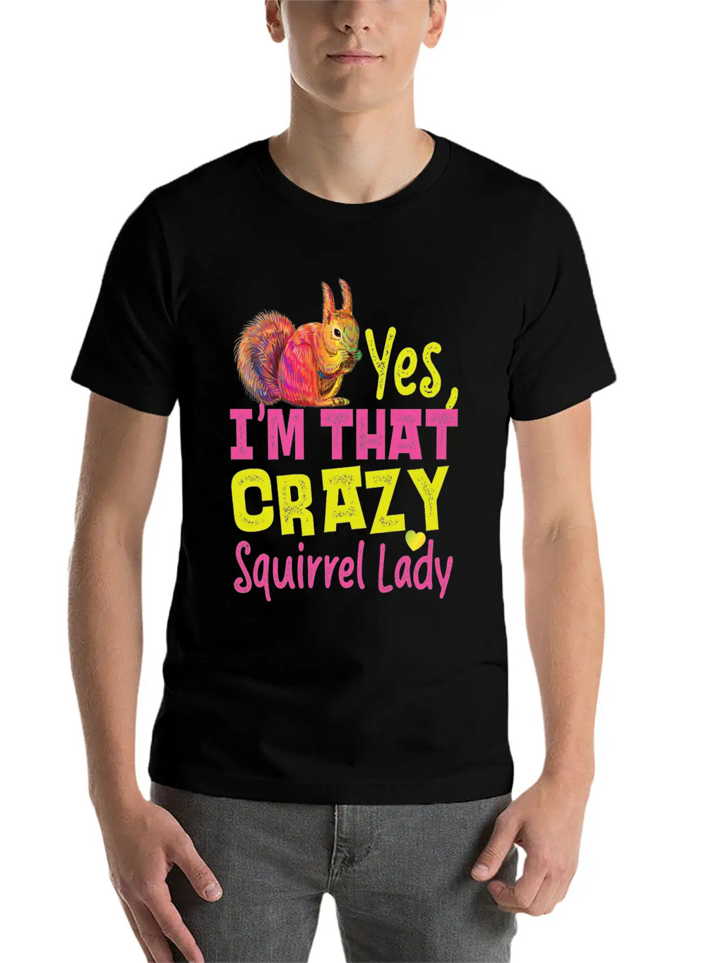 Squirrel Acorn Yes, I'M That Crazy Essential Cotton Tee For Daily Outfits – Unisex Style