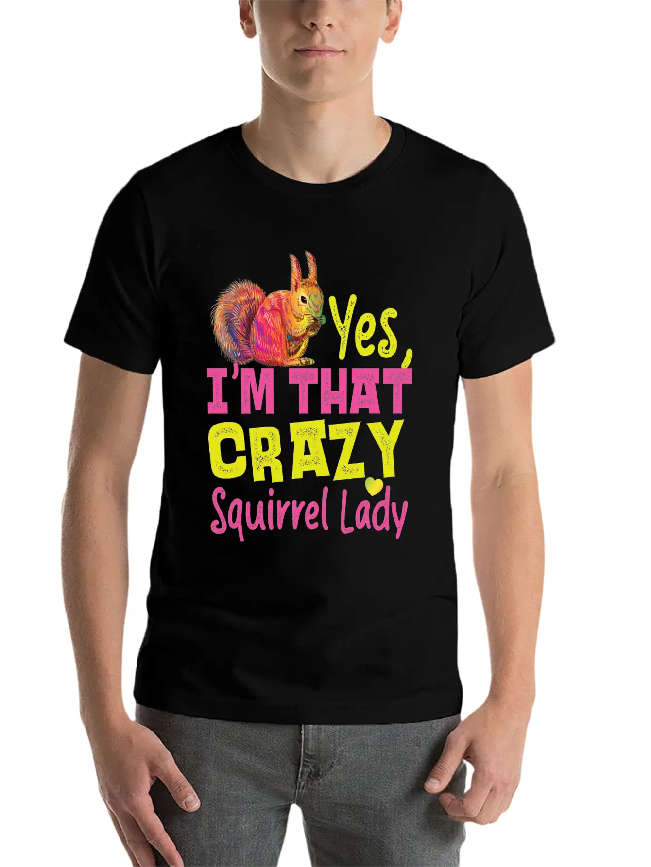 Squirrel Acorn Yes, I'M That Crazy Essential Cotton Tee For Daily Outfits – Unisex Style