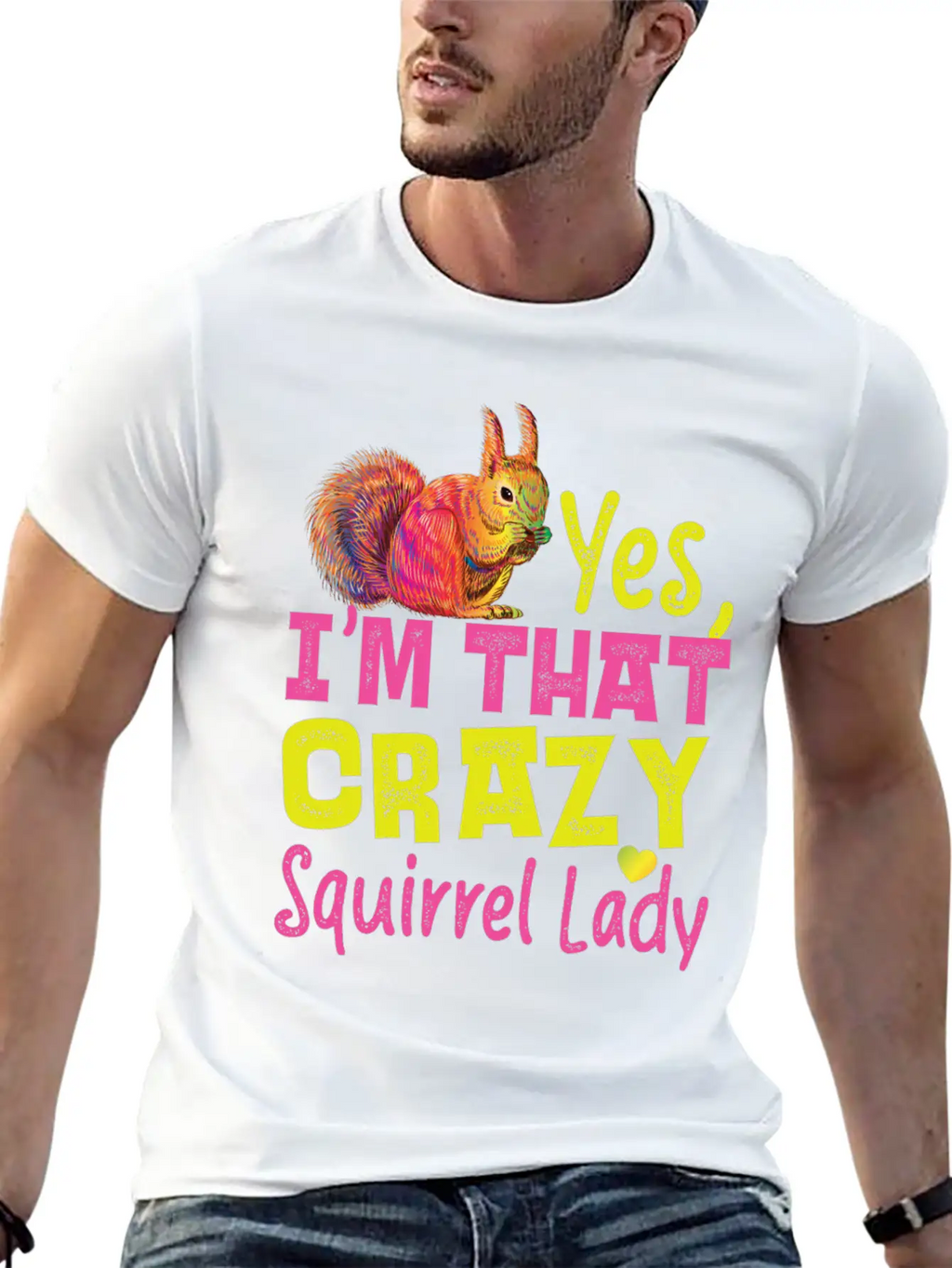 Squirrel Acorn Yes, I'M That Crazy Essential Cotton Tee For Daily Outfits – Unisex Style