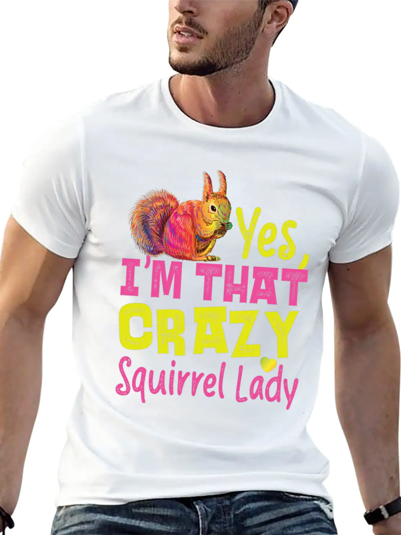 Squirrel Acorn Yes, I'M That Crazy Essential Cotton Tee For Daily Outfits – Unisex Style