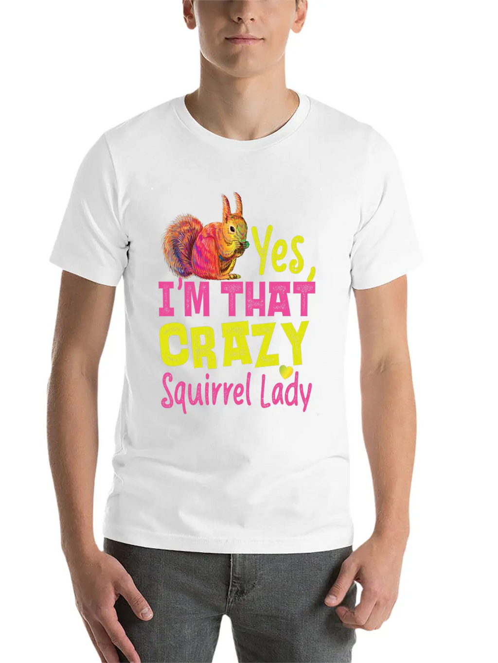 Squirrel Acorn Yes, I'M That Crazy Essential Cotton Tee For Daily Outfits – Unisex Style