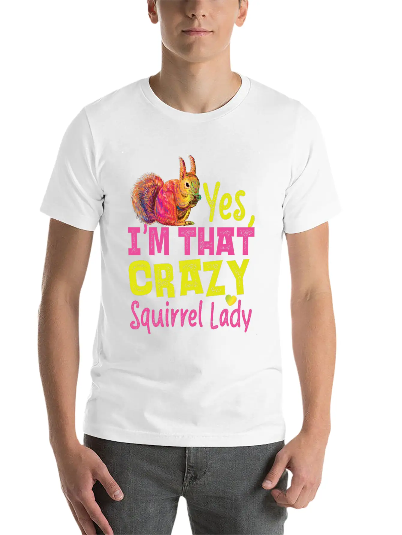 Squirrel Acorn Yes, I'M That Crazy Essential Cotton Tee For Daily Outfits – Unisex Style