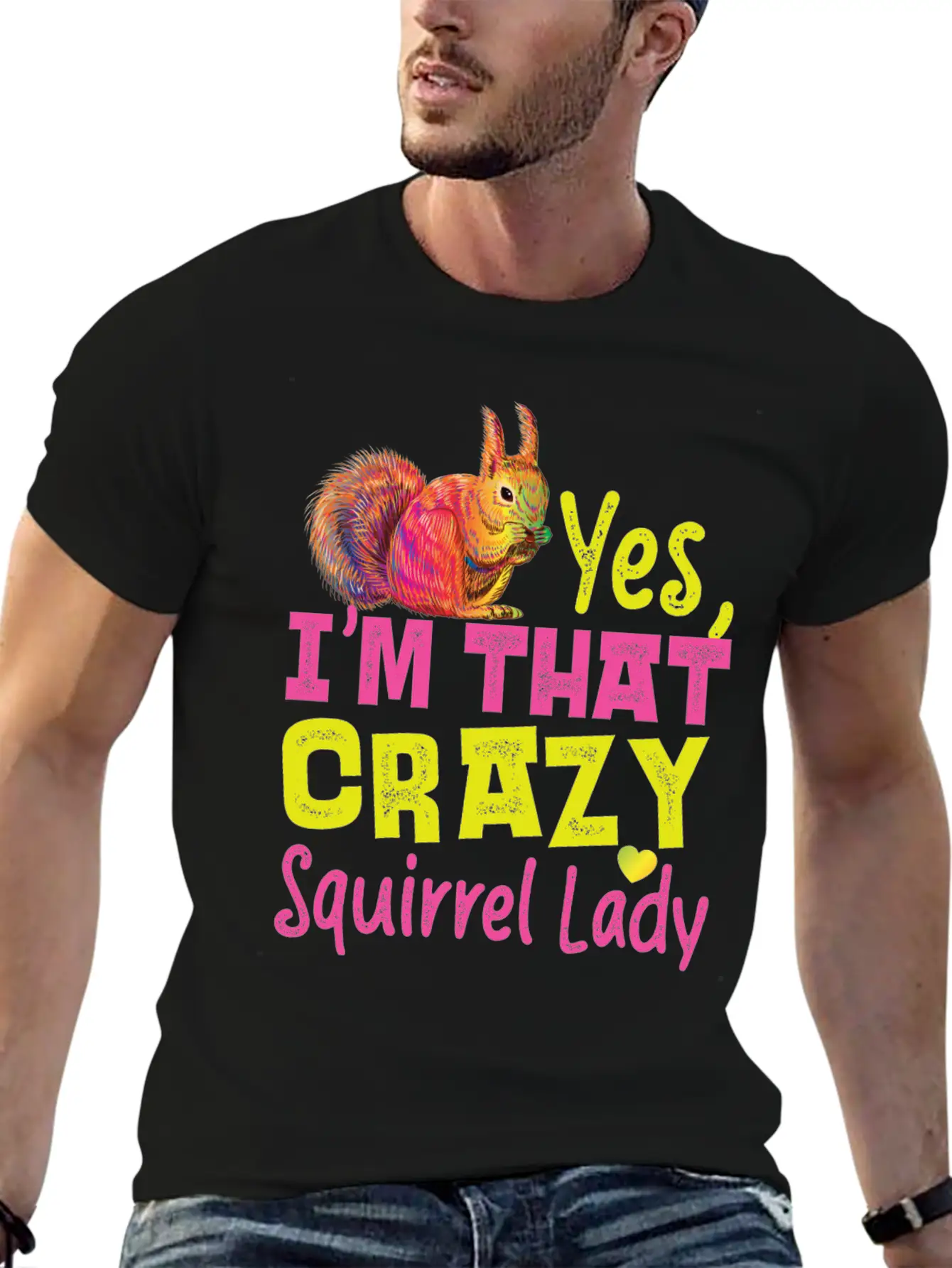 Squirrel Acorn Yes, I'M That Crazy Essential Cotton Tee For Daily Outfits – Unisex Style