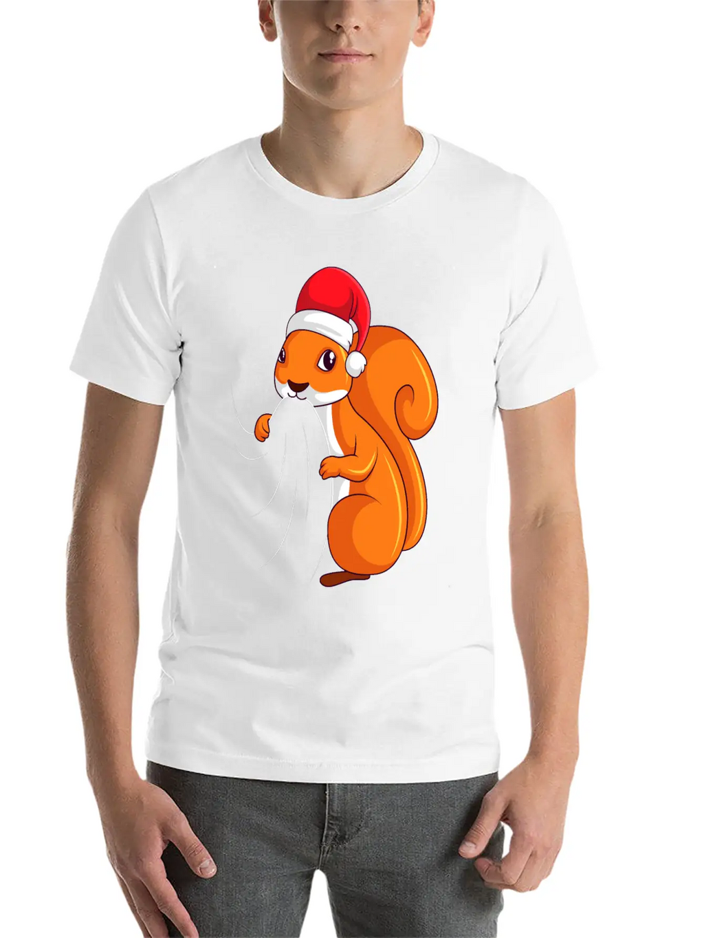 Squirrel Christmas Children Ladies Unisex Casual T-Shirt – Clean Design For Daily Comfort
