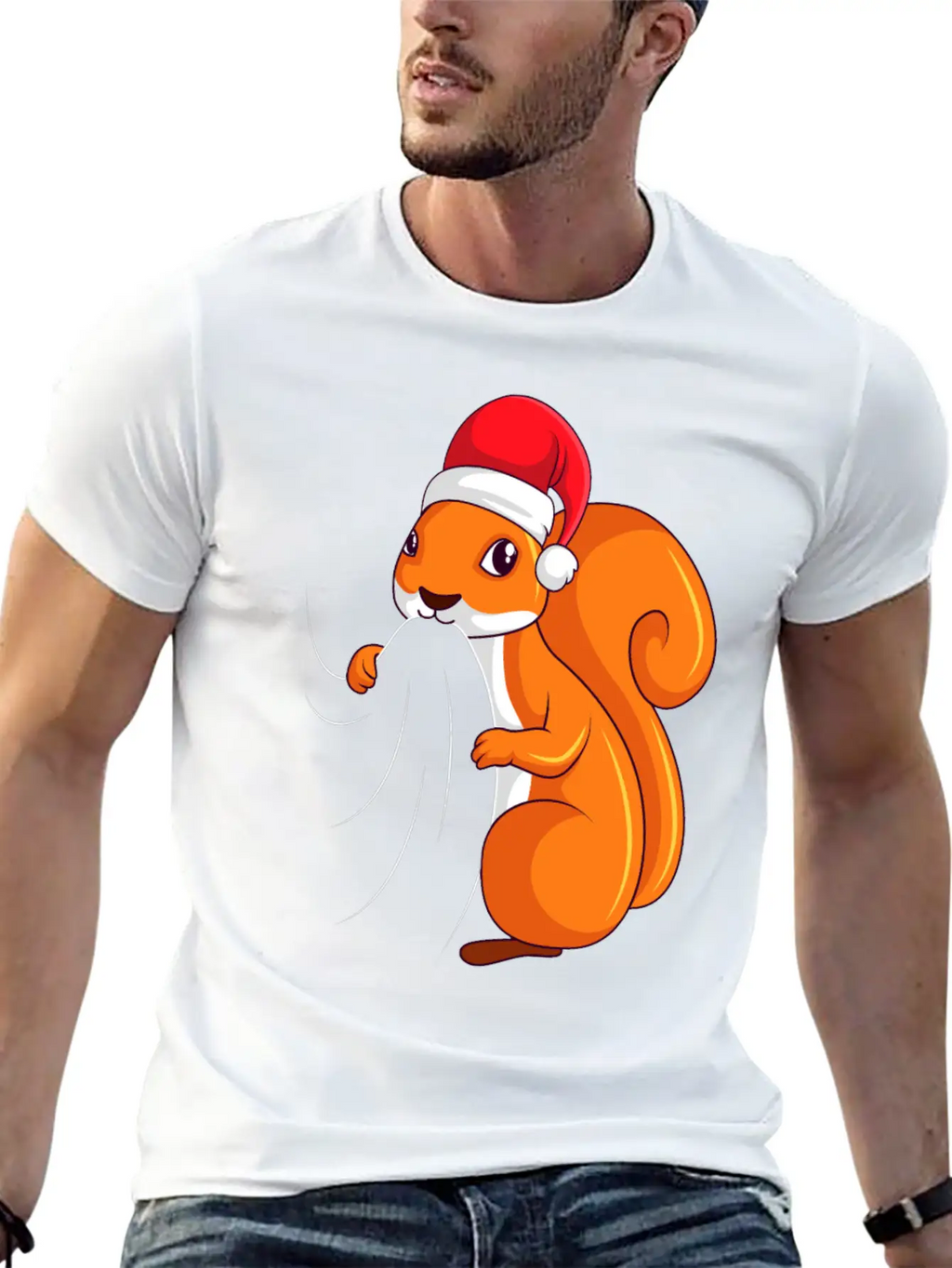 Squirrel Christmas Children Ladies Unisex Casual T-Shirt – Clean Design For Daily Comfort