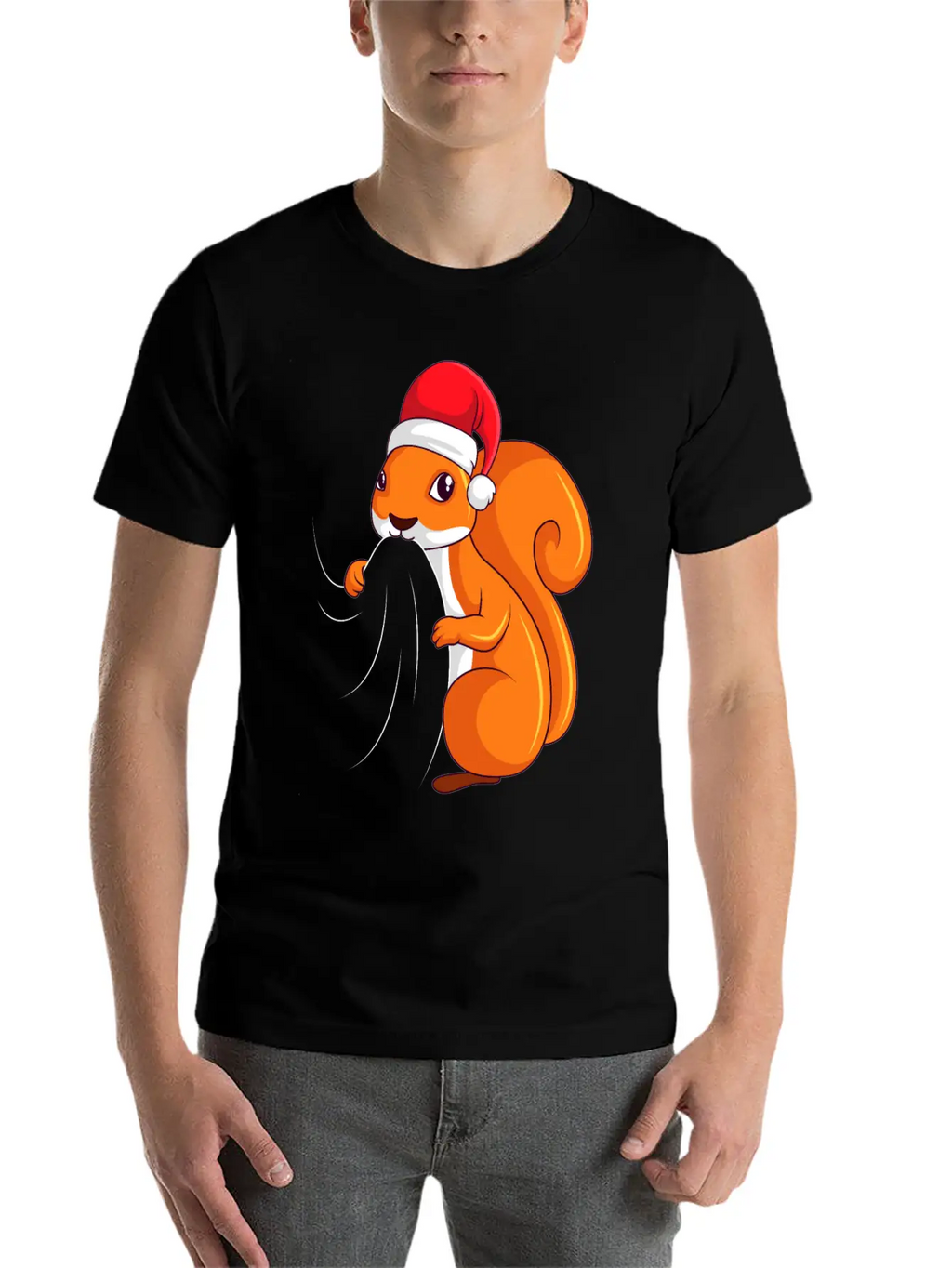 Squirrel Christmas Children Ladies Unisex Casual T-Shirt – Clean Design For Daily Comfort