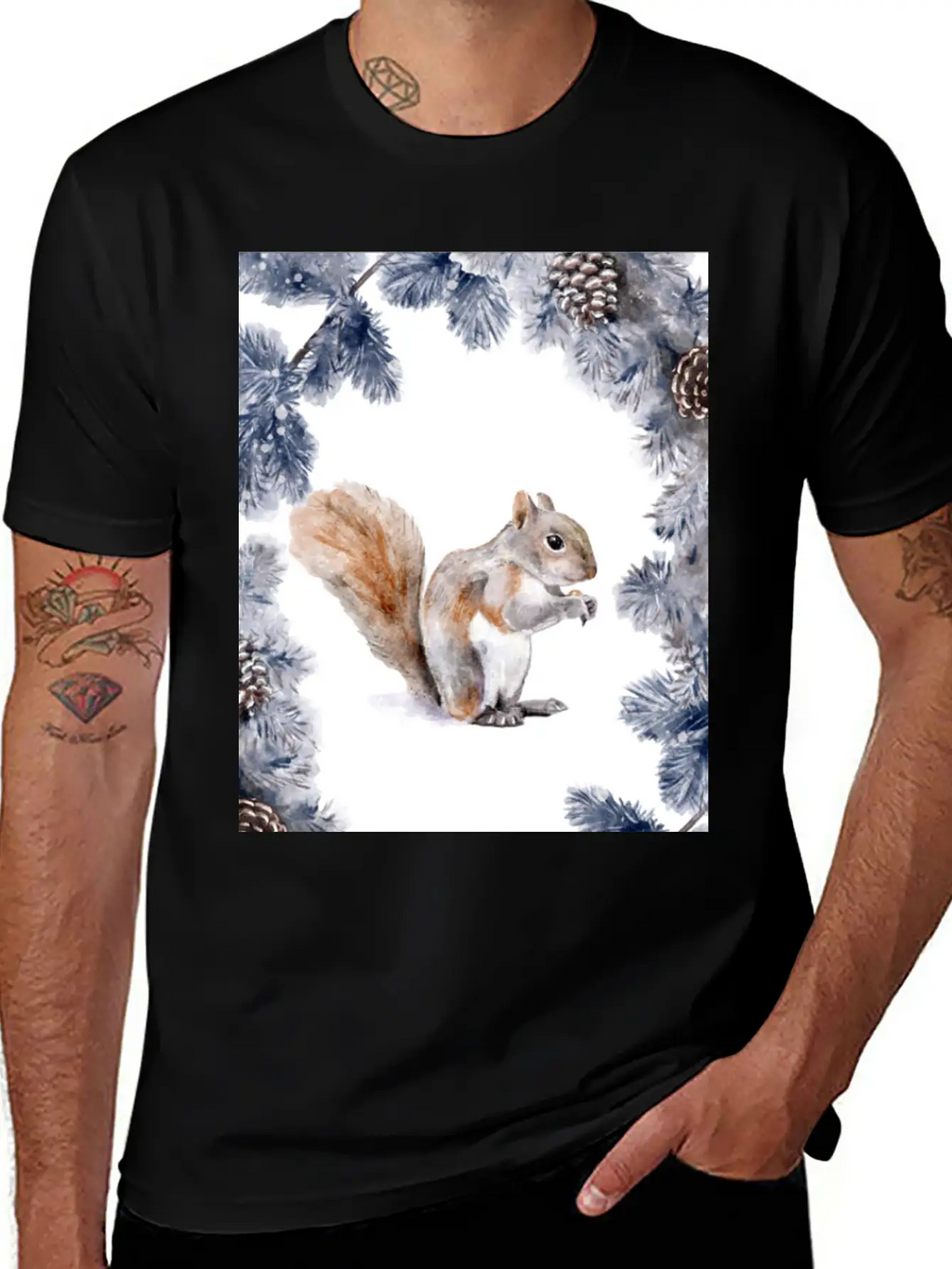 Squirrel In Winter Unisex Casual T-Shirt – Clean Design For Daily Comfort