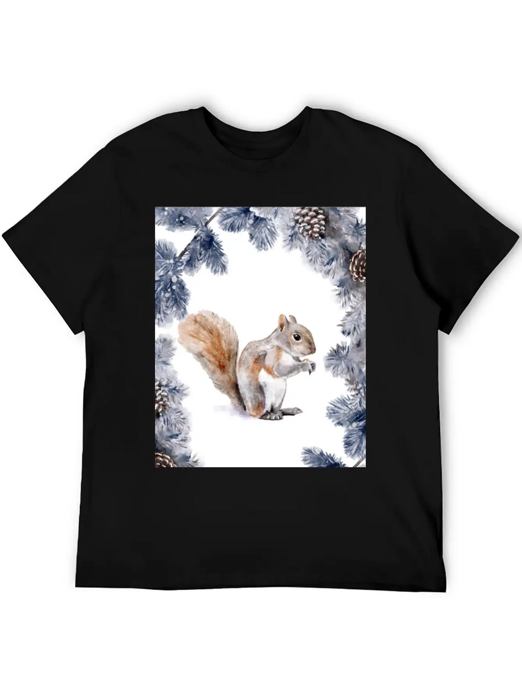 Squirrel In Winter Unisex Casual T-Shirt – Clean Design For Daily Comfort