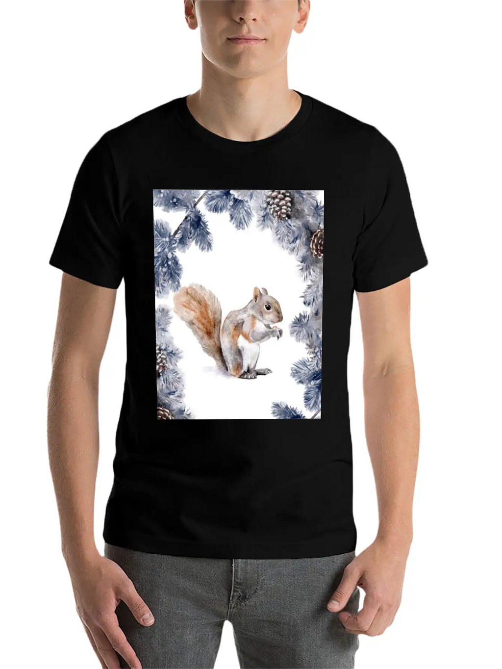 Squirrel In Winter Unisex Casual T-Shirt – Clean Design For Daily Comfort