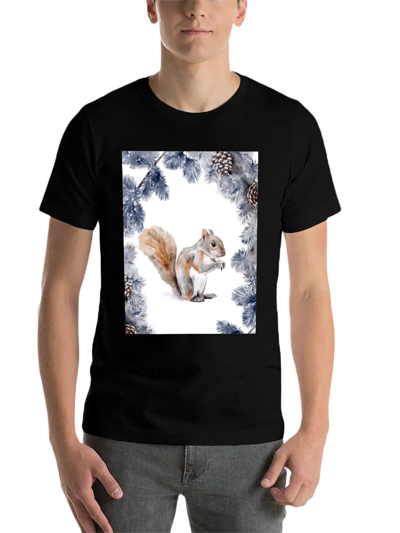 Squirrel In Winter Unisex Casual T-Shirt – Clean Design For Daily Comfort